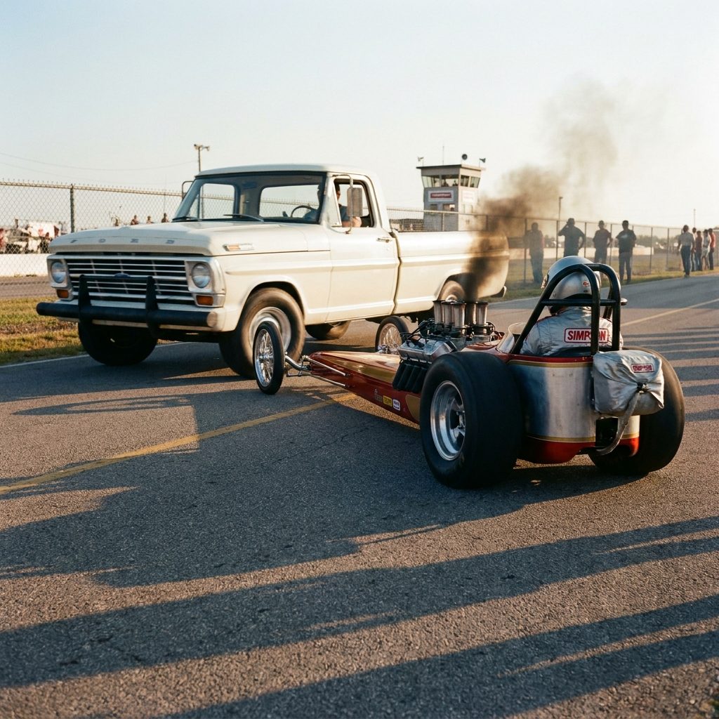 The Push Truck Getting a Reluctant Race Motor to Fire