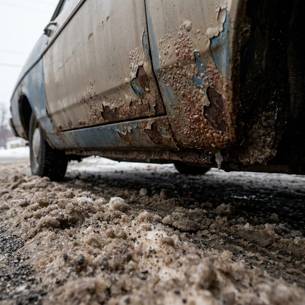 Rust on the Rocker Panels by the Third Michigan Winter