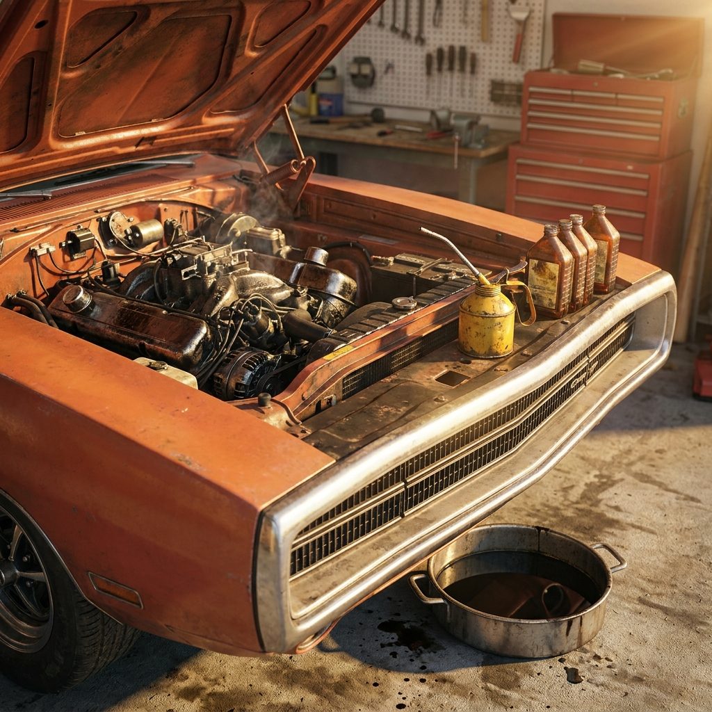 The Smell of Gasoline and Warm Motor Oil in the Garage
