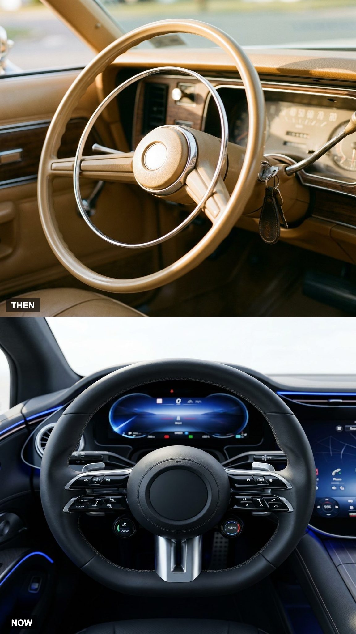 The Steering Wheel Went From Bare to Bristling