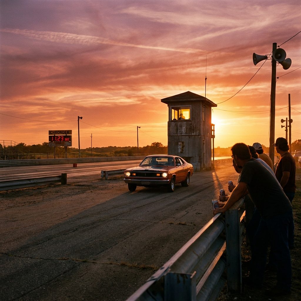 The Sun Going Down Behind the Timing Tower