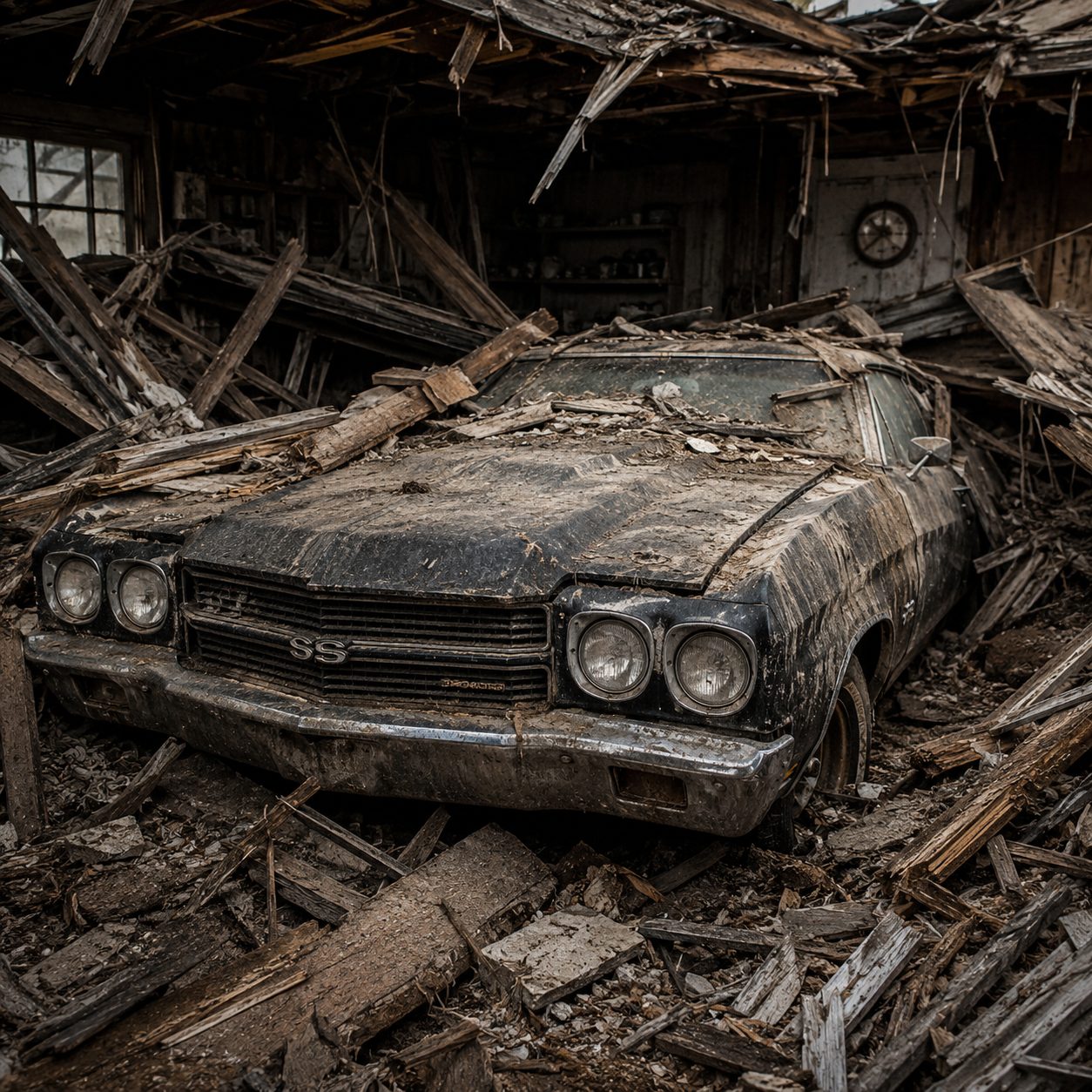 They Found a 1970 Chevelle Buried in a Collapsed Garage. See These 25 Before and After Rebuilds