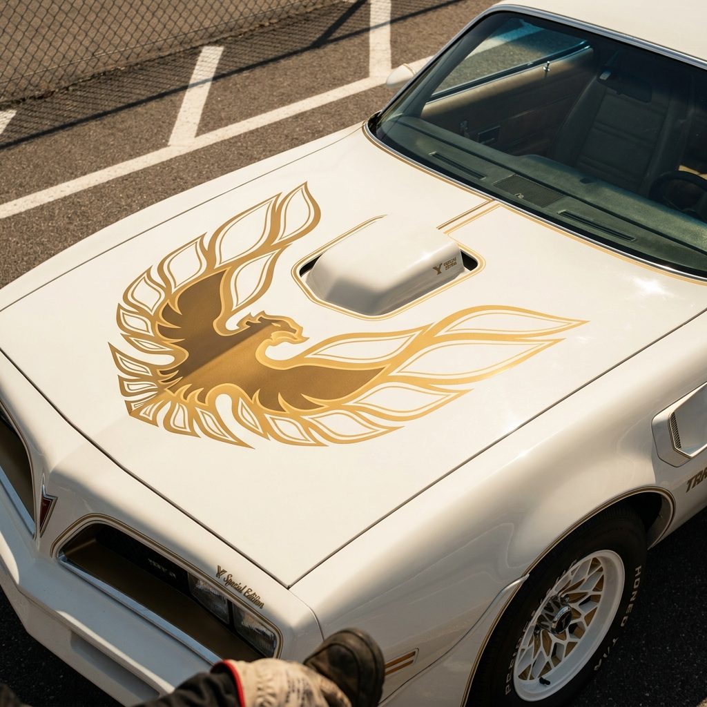 The Trans Am Hood Bird Waiting in the Staging Lanes