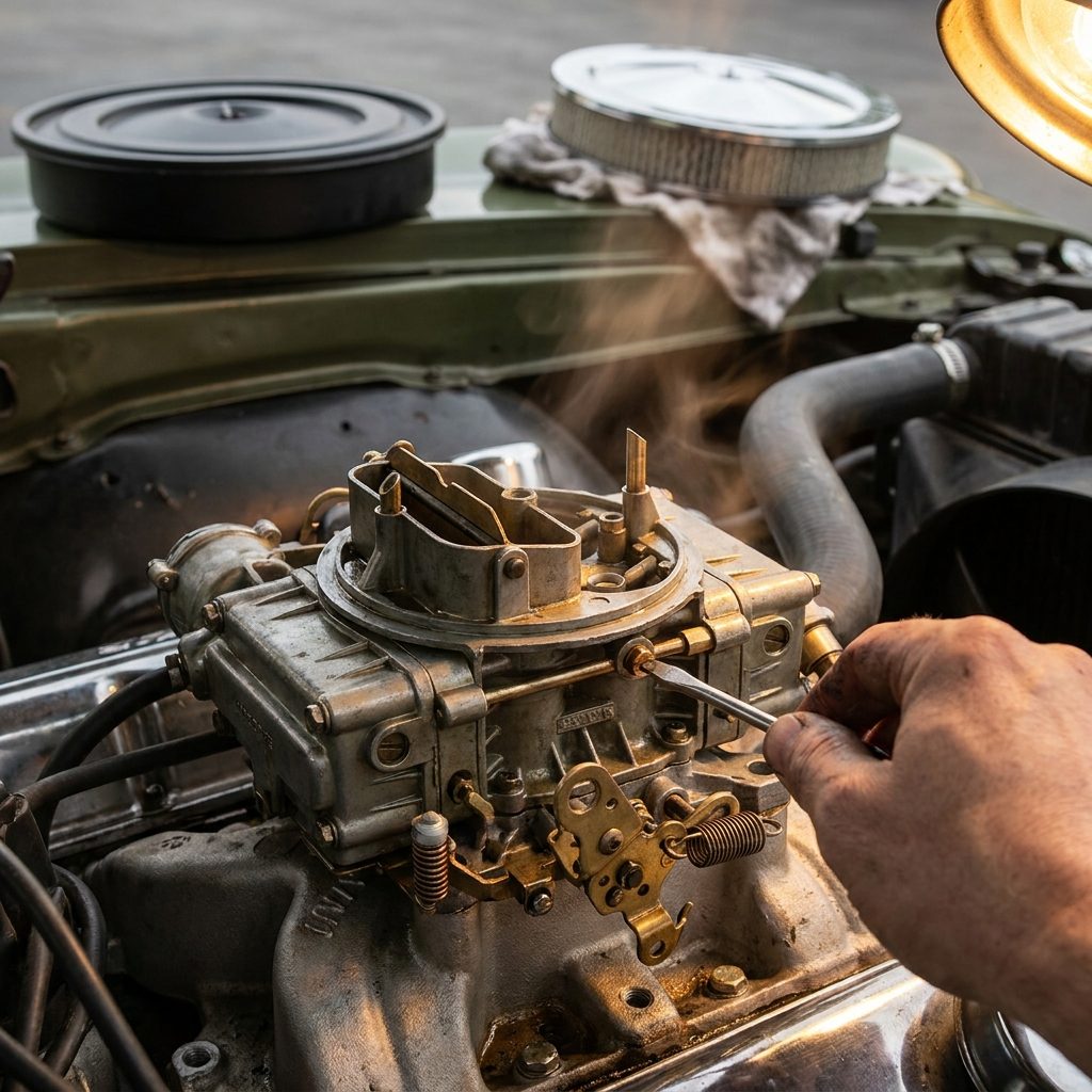 Adjusting the Carburetor Until the Engine Idled Steadily