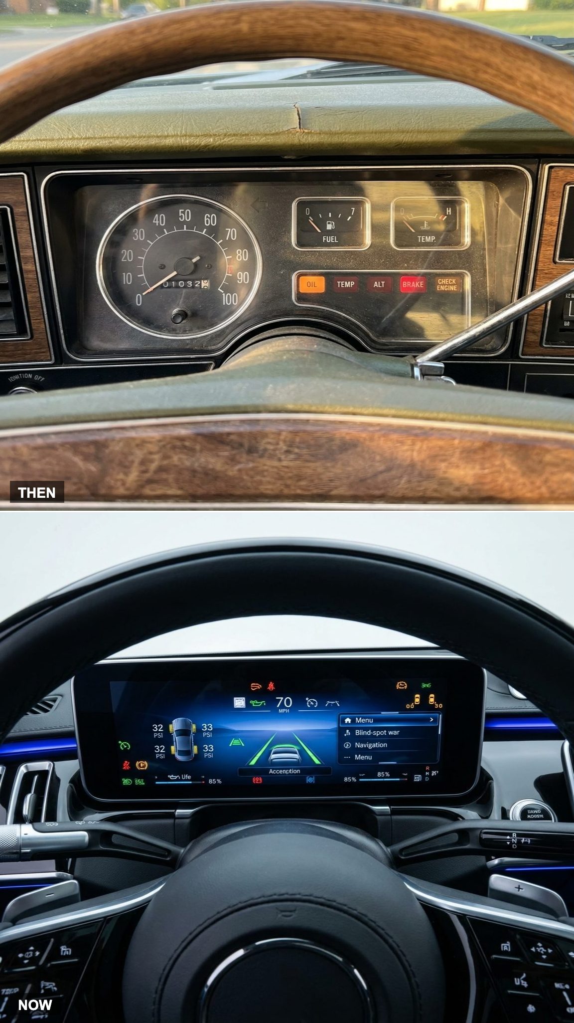 Warning Lights Were Few and Simple vs. Cars That Monitor Their Own Health