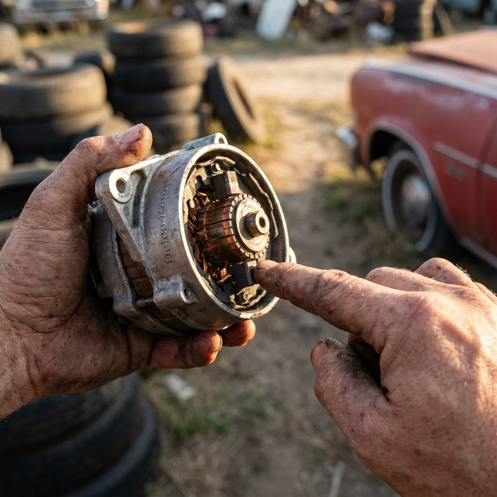 The Way Dad Screened an Alternator by Looking at the Brushes