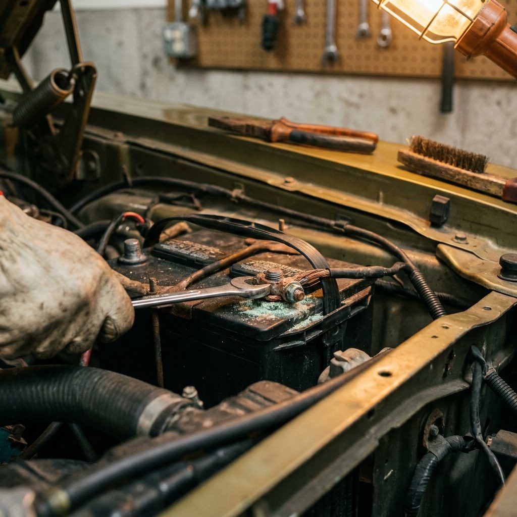 Cleaning and Tightening the Battery Connections