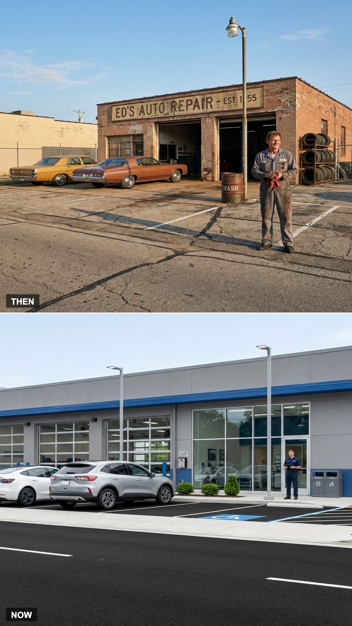 The Parking Lot and Customer Drop-Off Out Front