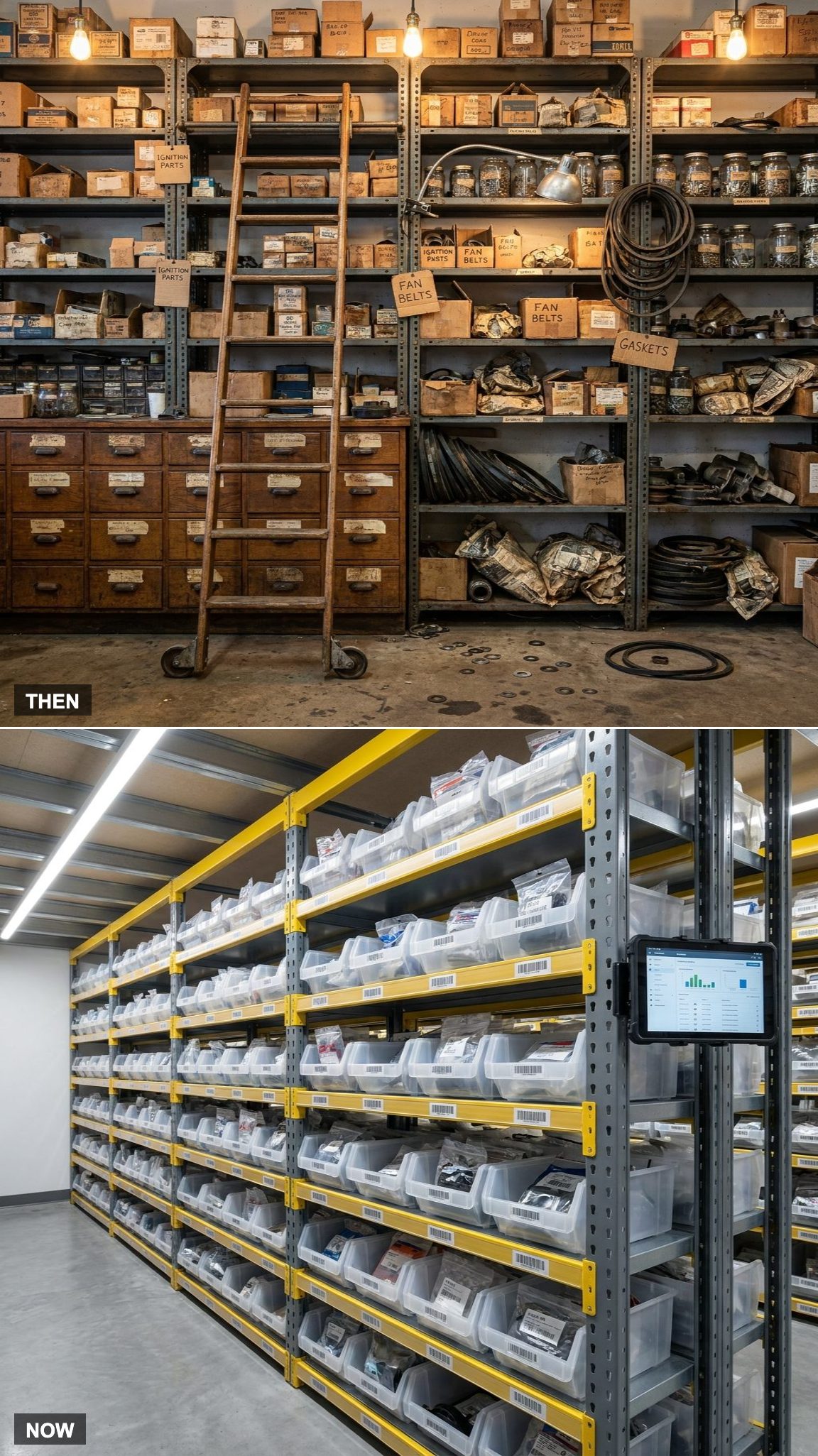 Parts Storage: From Greasy Bins to Barcoded Racks