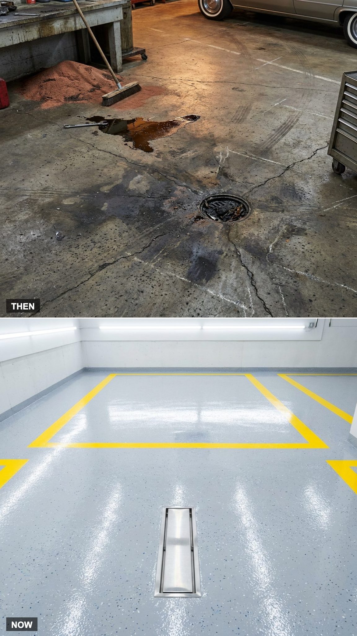 Shop Flooring: Oil-Soaked Concrete to Sealed Epoxy