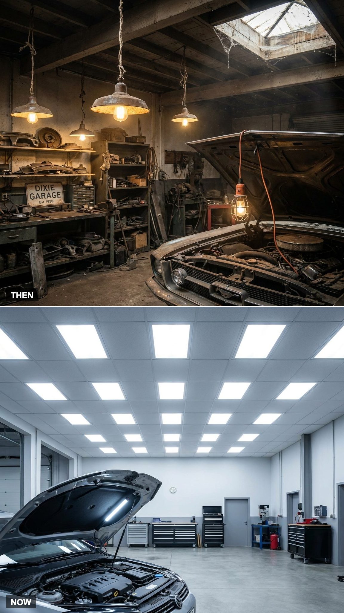 Shop Lighting: Bare Bulbs and Drop Cords