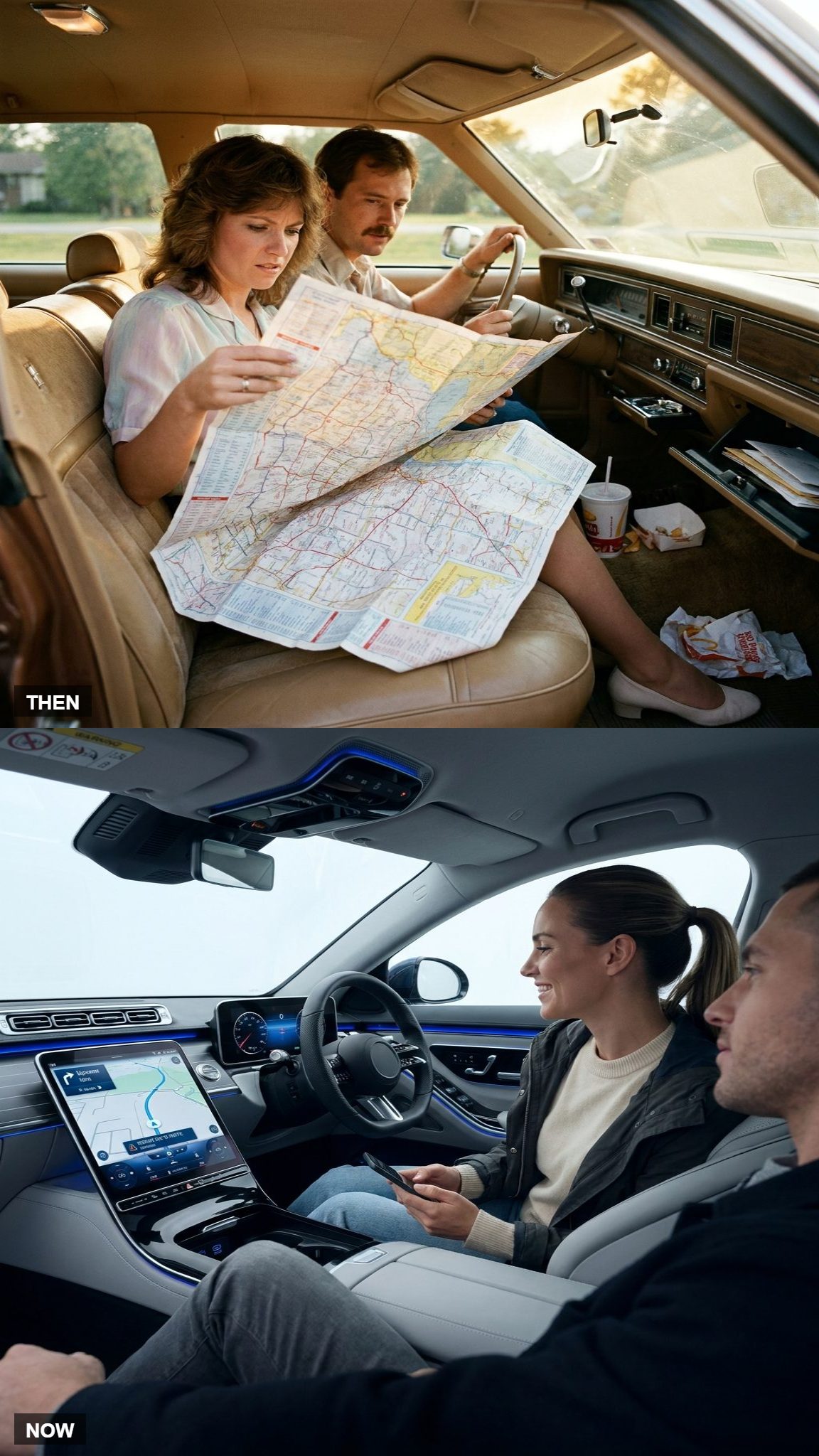 Unfolding a Gas-Station Map vs. a Voice That Tells You Where to Turn