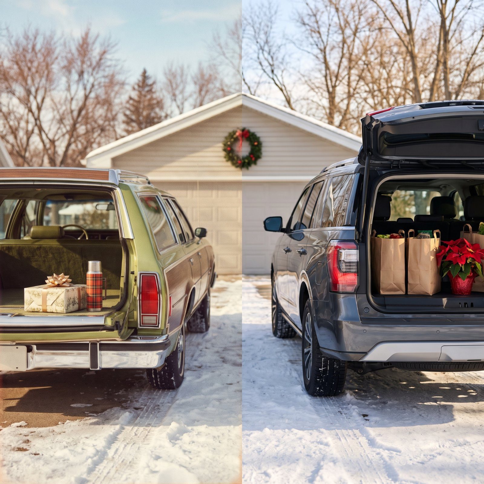 The Cars Families Drove to Christmas Dinner in 1975 vs. NOW - 30 Before & Afters