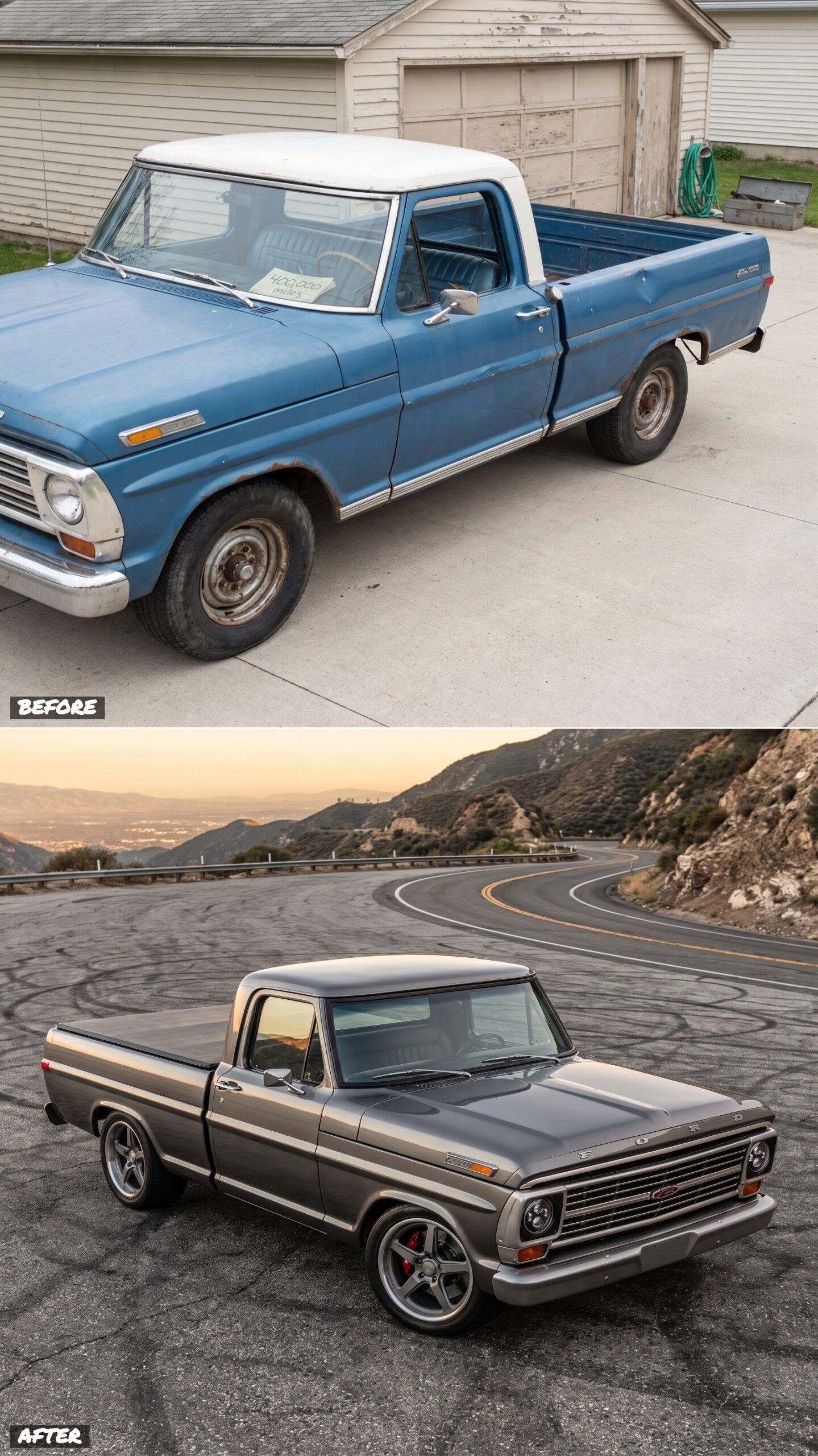 Coyote-Swapped Restomod Sleeper in Gunmetal and Brushed Nickel