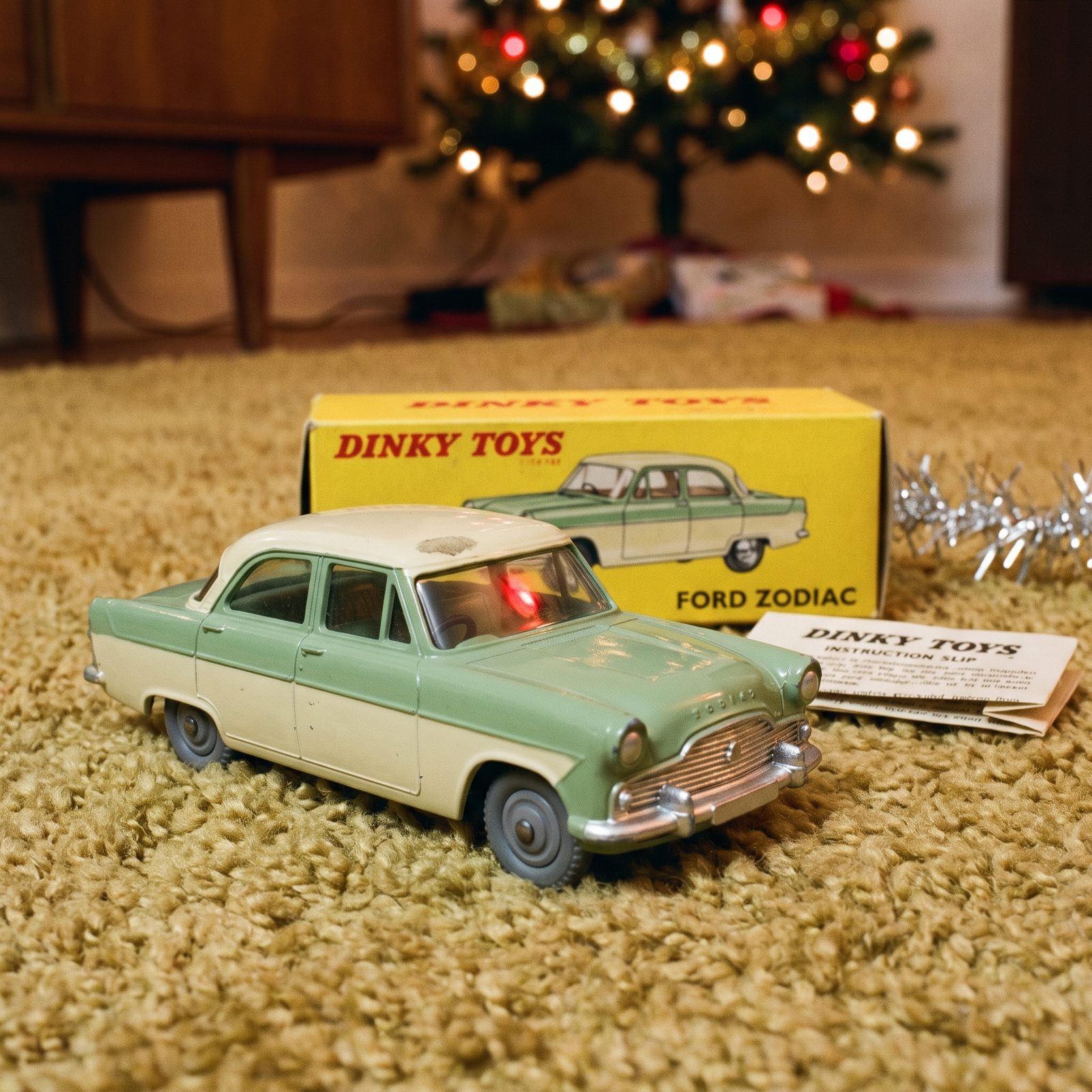 The Dinky Toys Ford Zodiac in Two-Tone Paint With the Rolling Rubber Tires