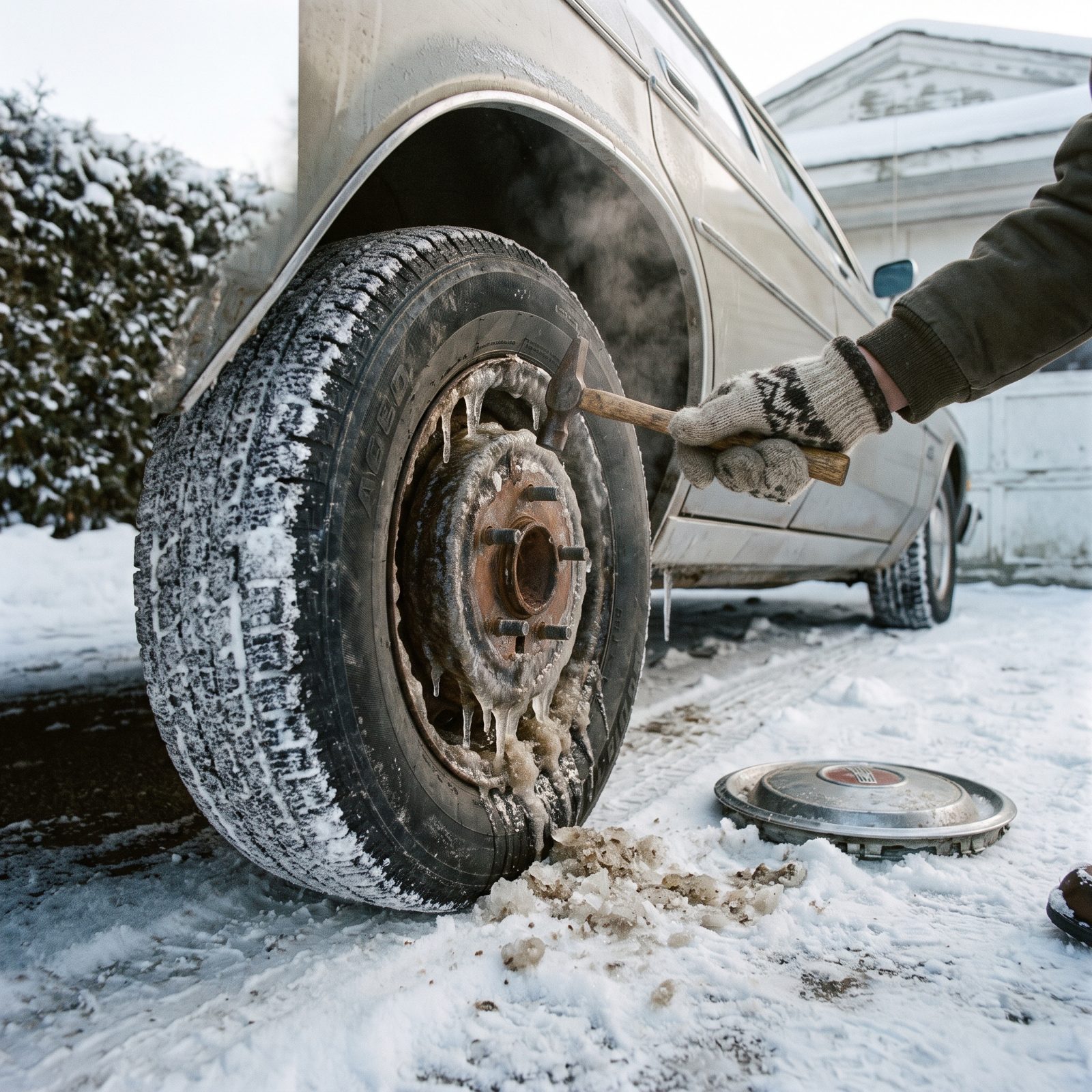 Finding That Frozen Slush Had Locked Up the Drum Brakes