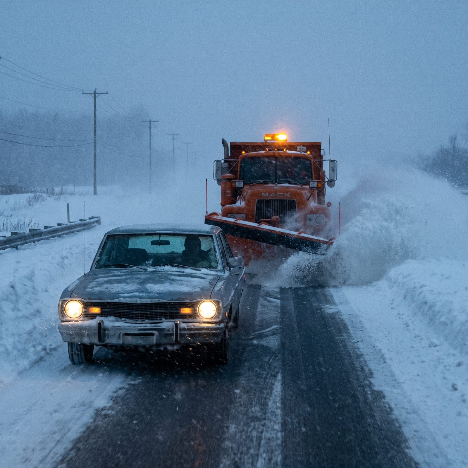 Following Directly Behind a Snowplow to Find a Passable Route