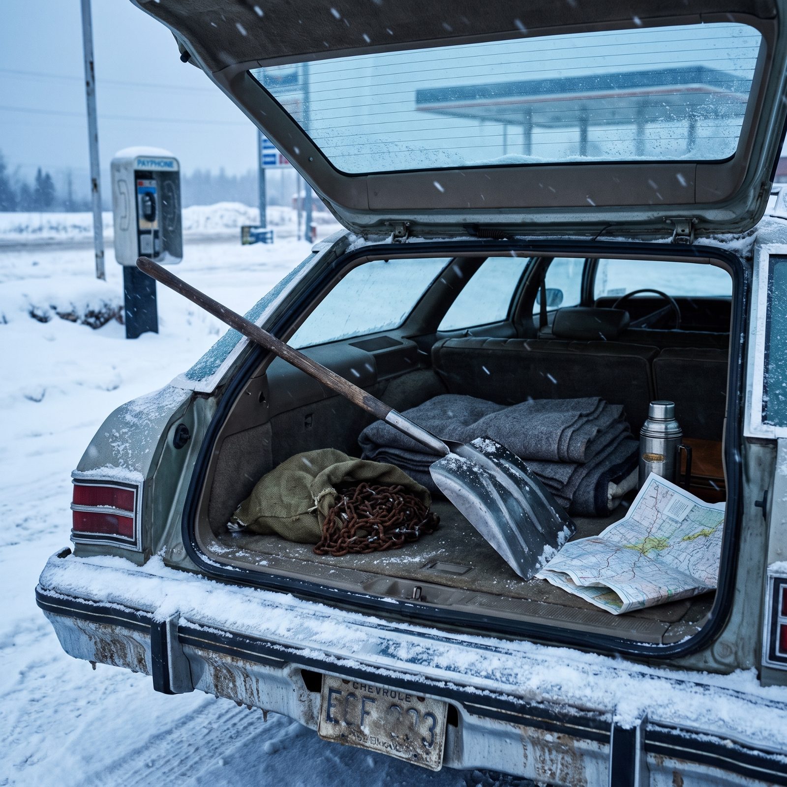 The Full-Size Snow Shovel Riding in the Trunk All Winter