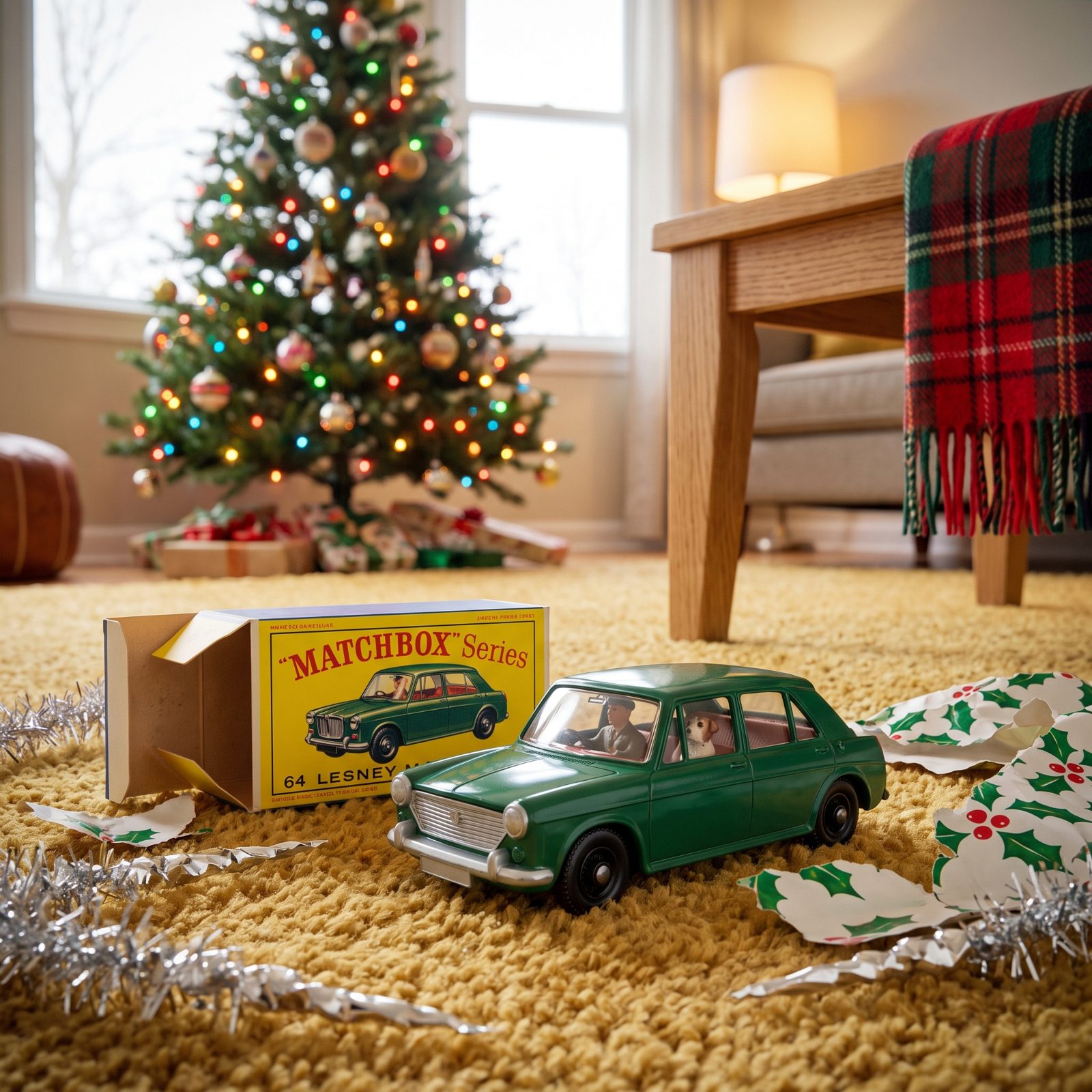 The Matchbox No. 64 M.G. 1100 With the Tiny Driver and Dog Inside