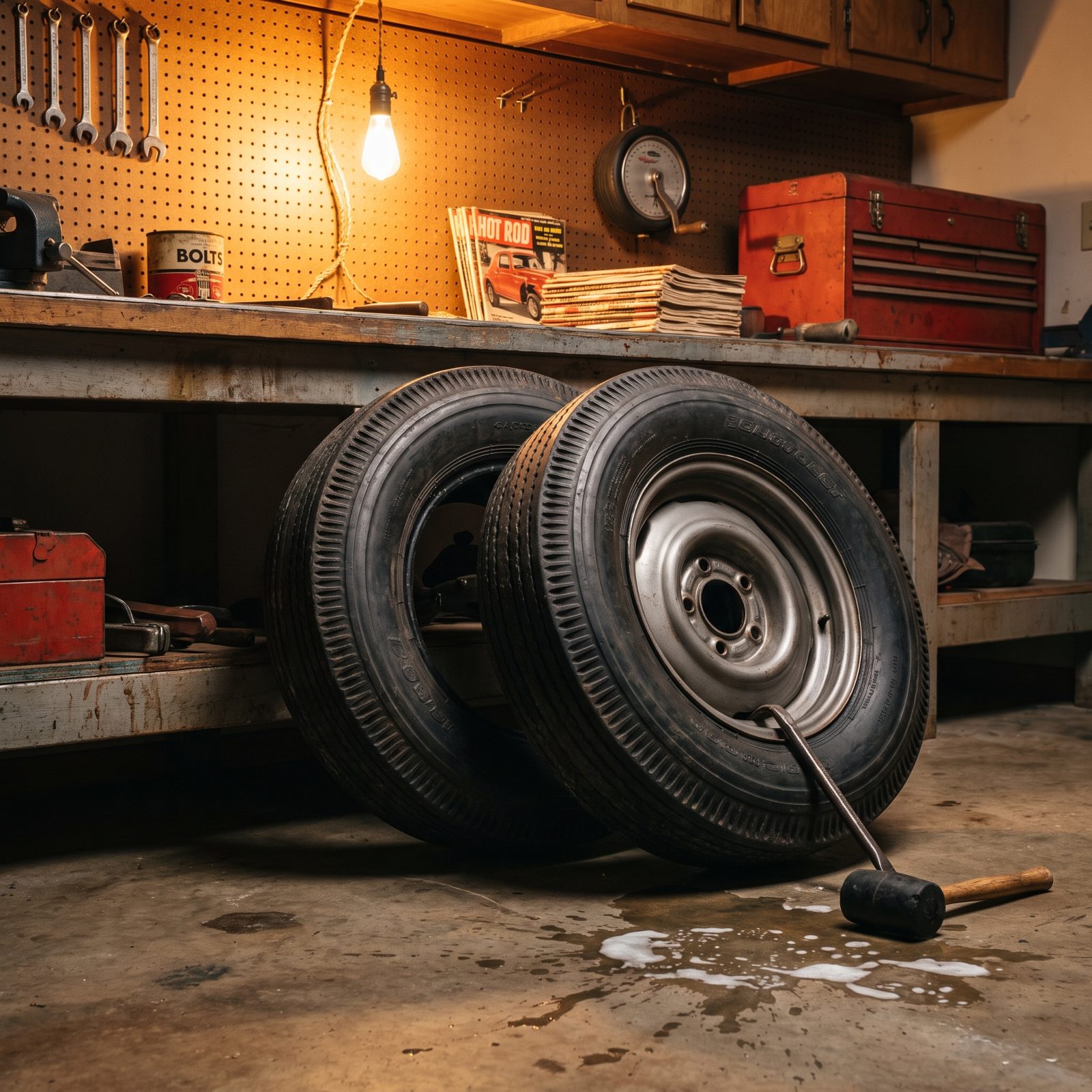 Mounting Pie-Crust Racing Slicks on a Backyard Rim