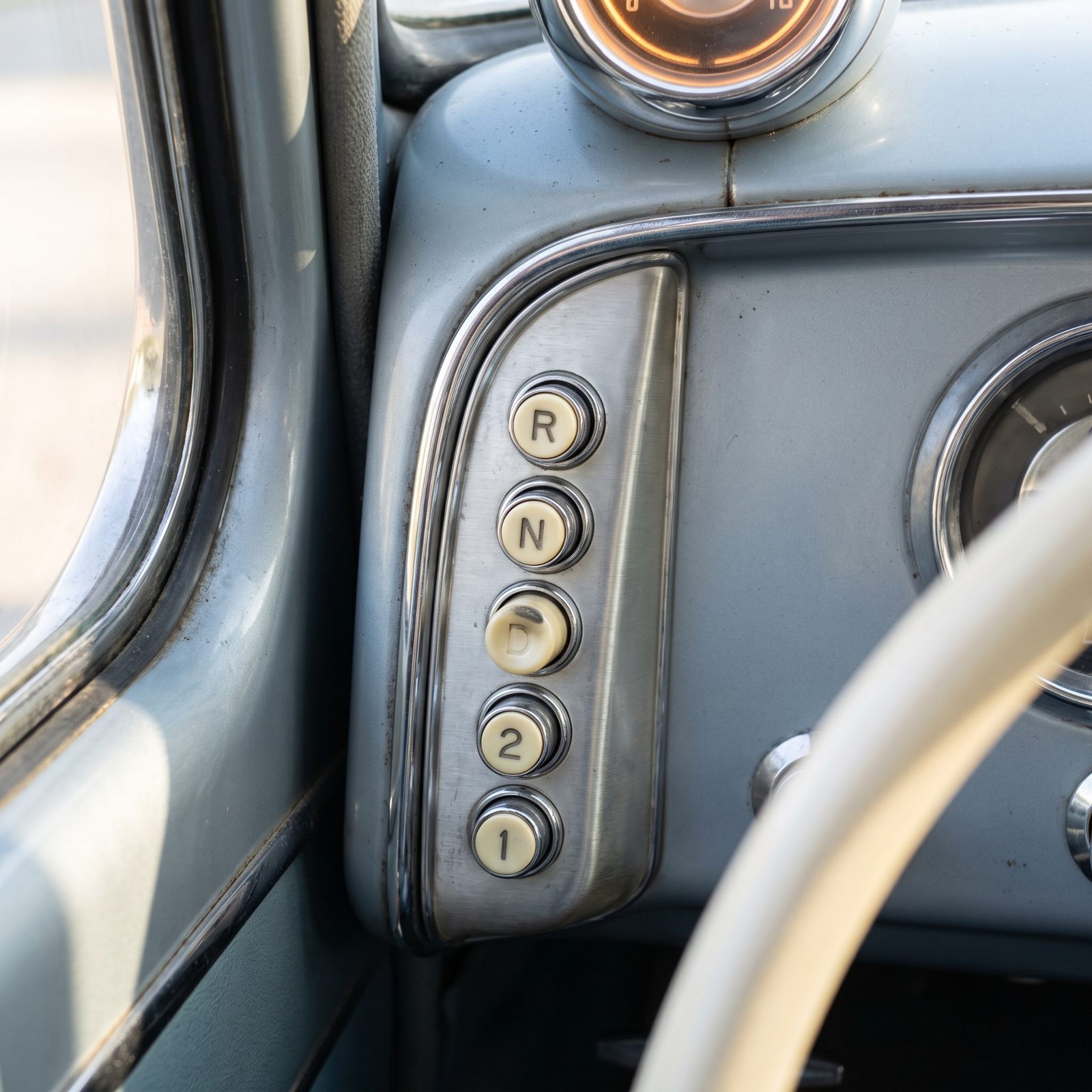 Push-Button Transmission Controls Where the Shifter Should Be