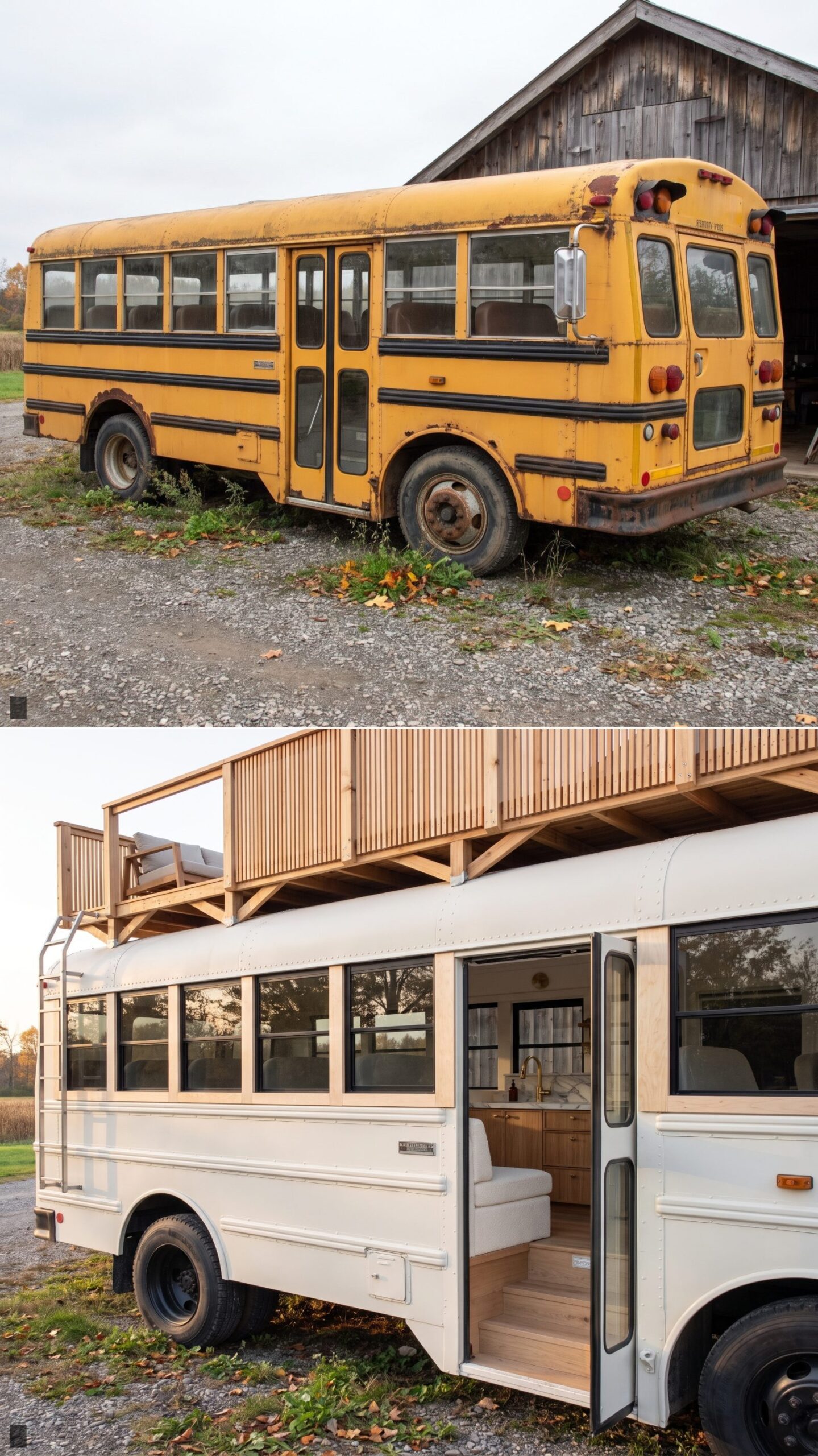 Scandinavian Loft on Wheels with a Cedar Sky-Deck