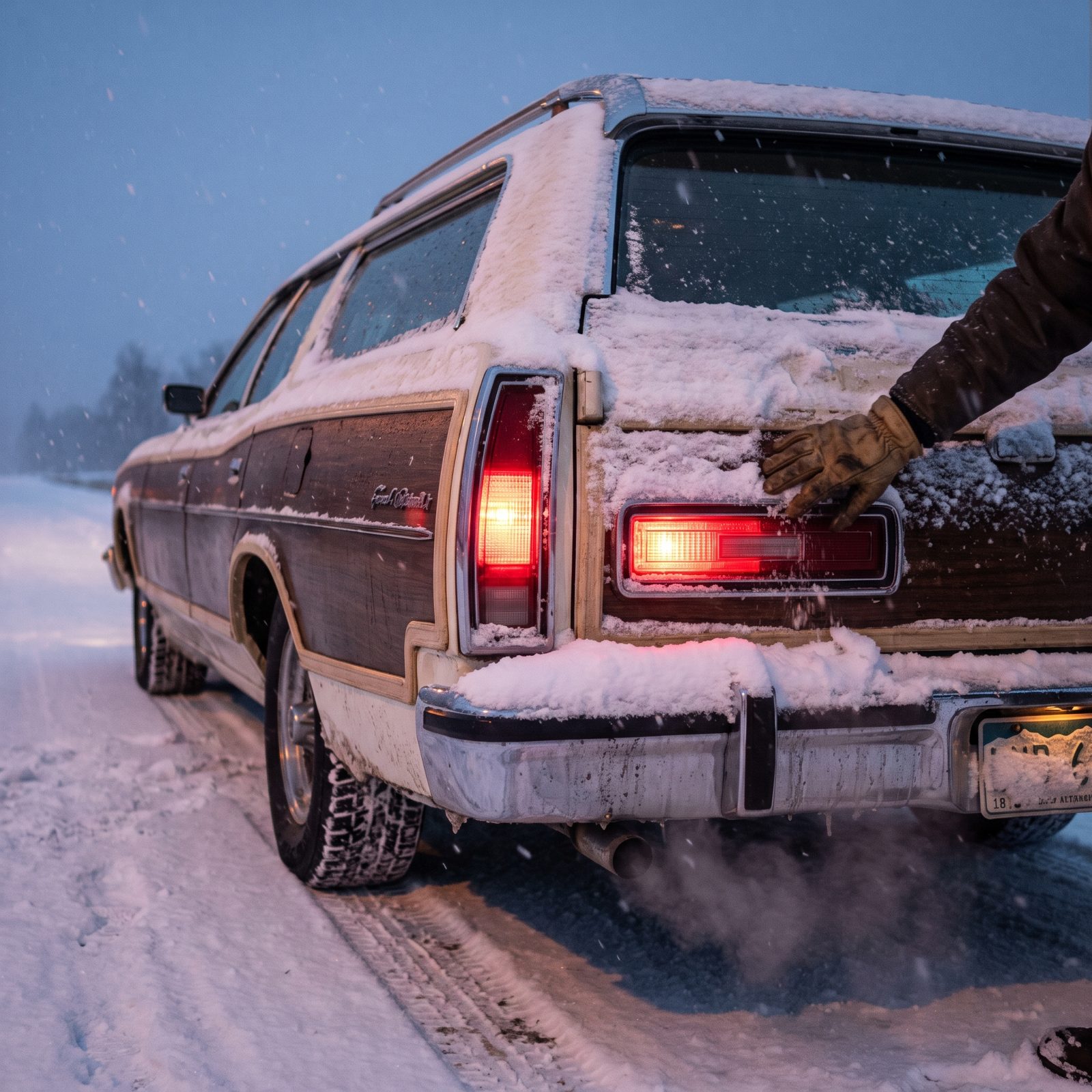 Stopping Repeatedly to Clear Snow From the Taillights