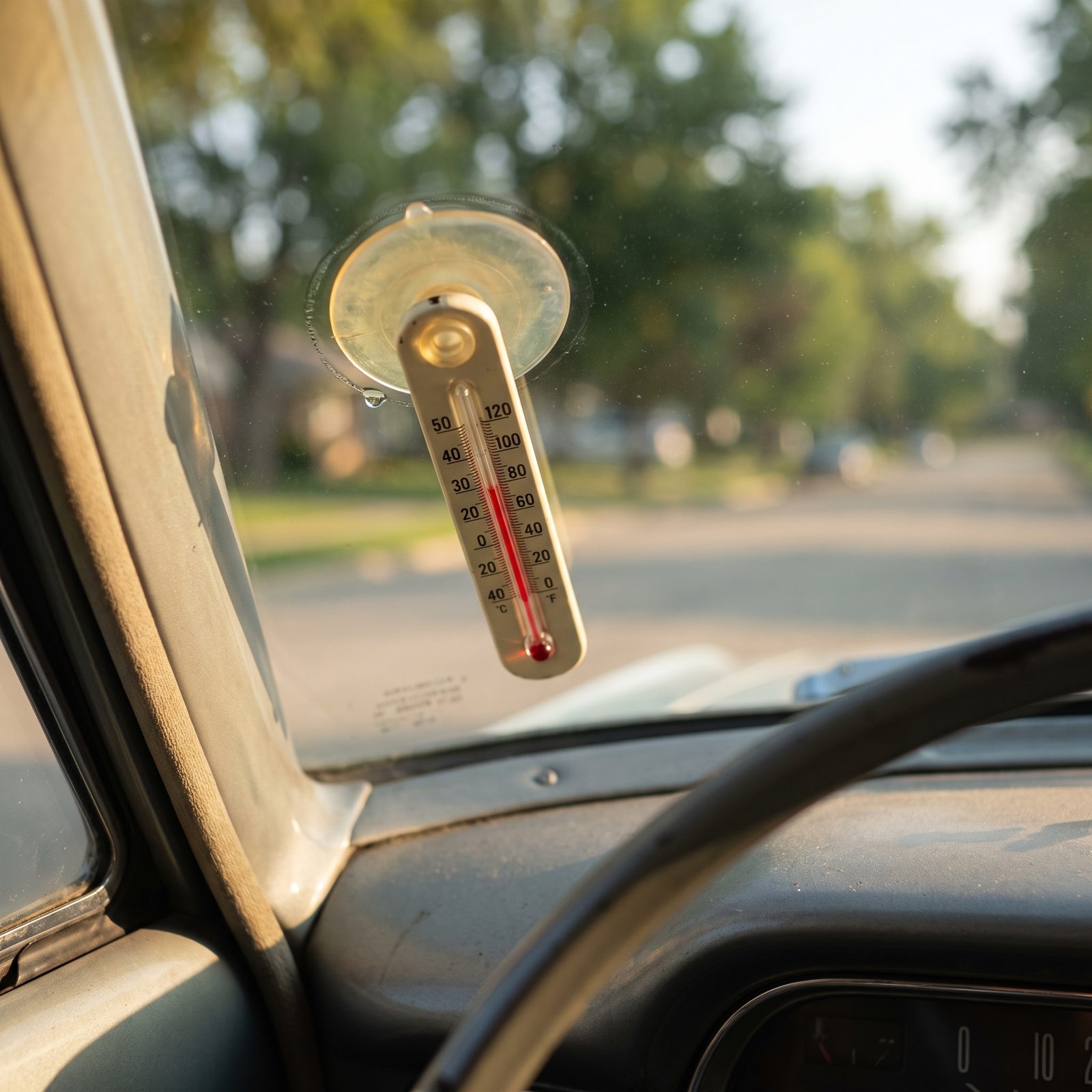 The Suction-Cup Thermometer Aimed Right at the Driver
