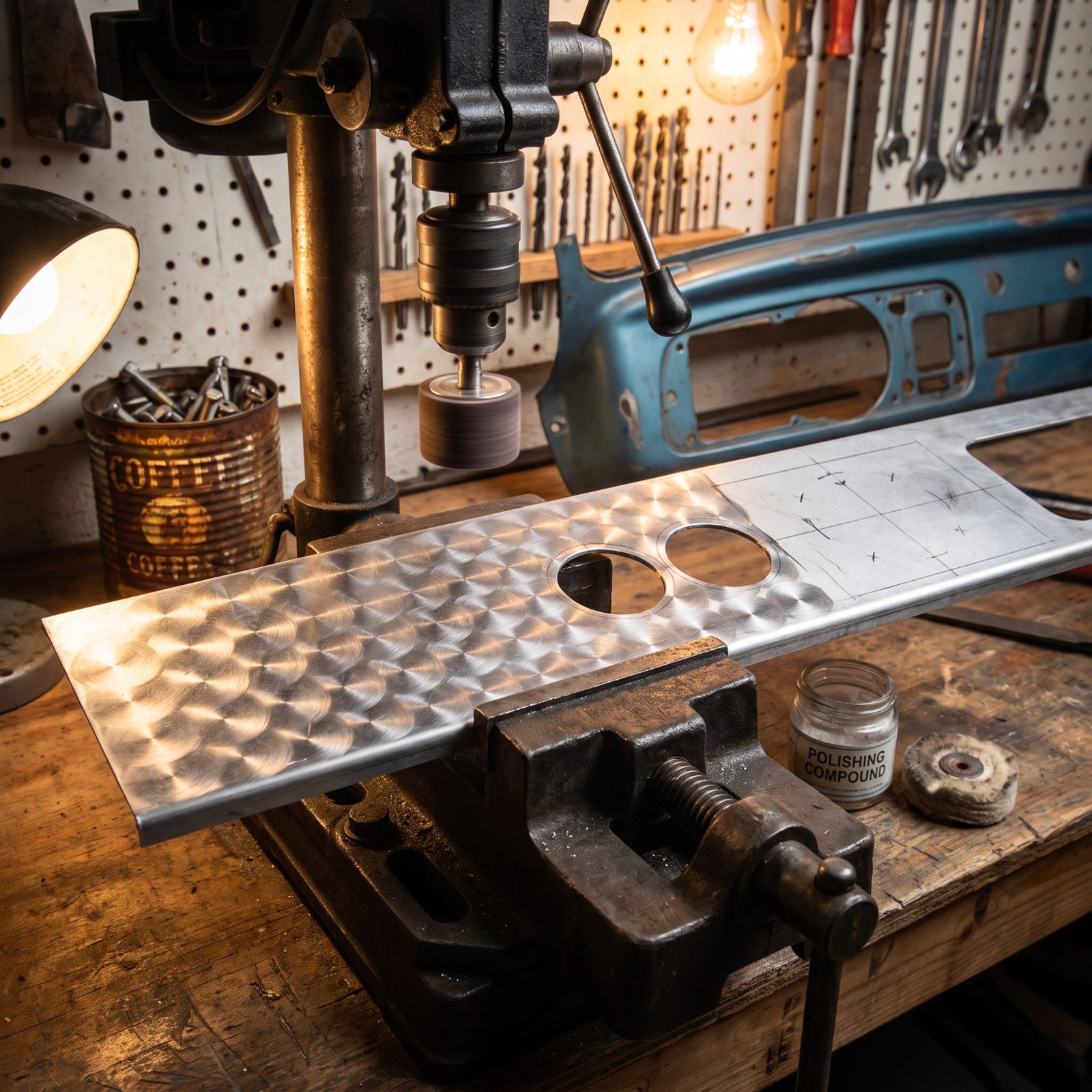 Turning a Sheet of Scrap Aluminum Into an Engine-Turned Dashboard