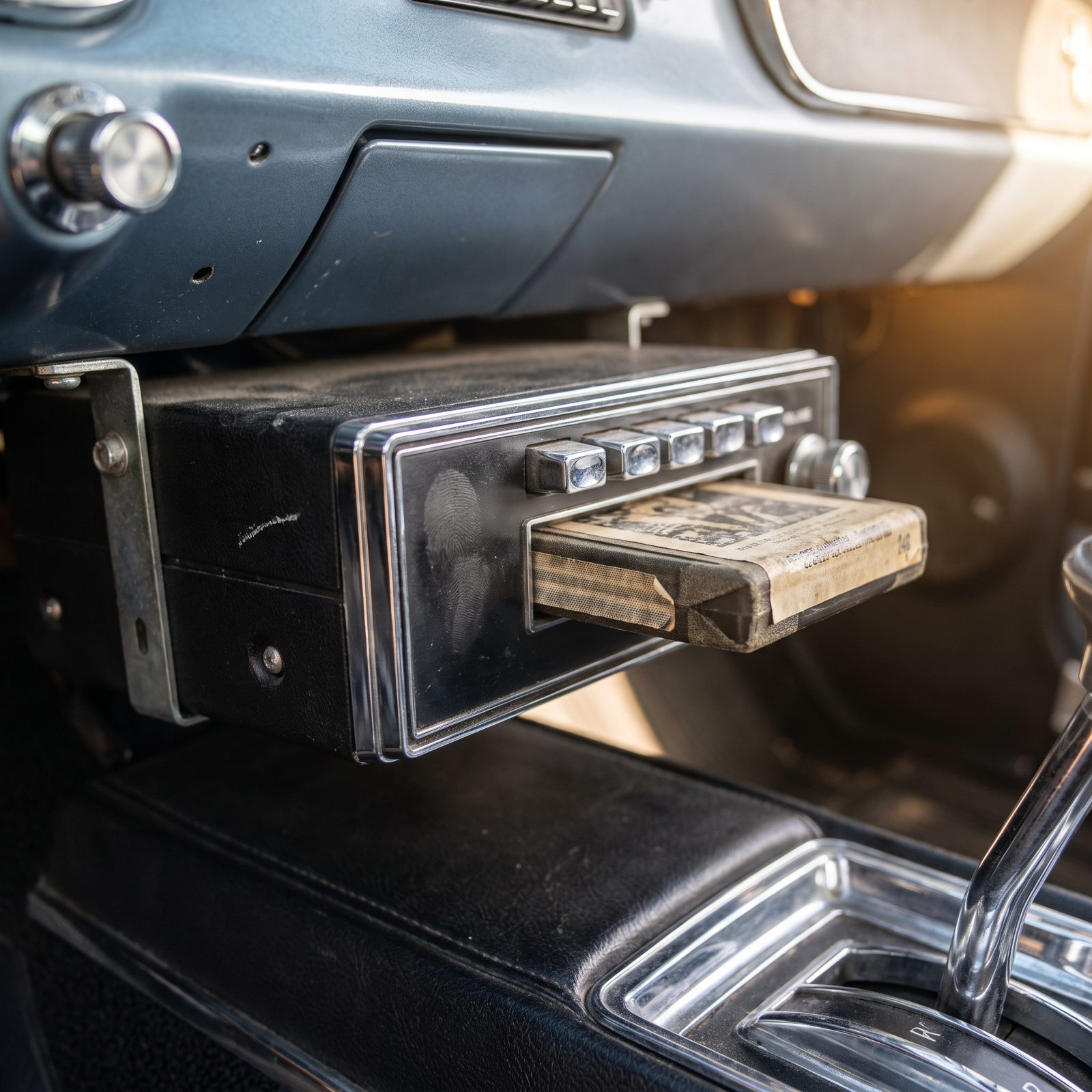 An Underdash Eight-Track Player Screwed to the Steel