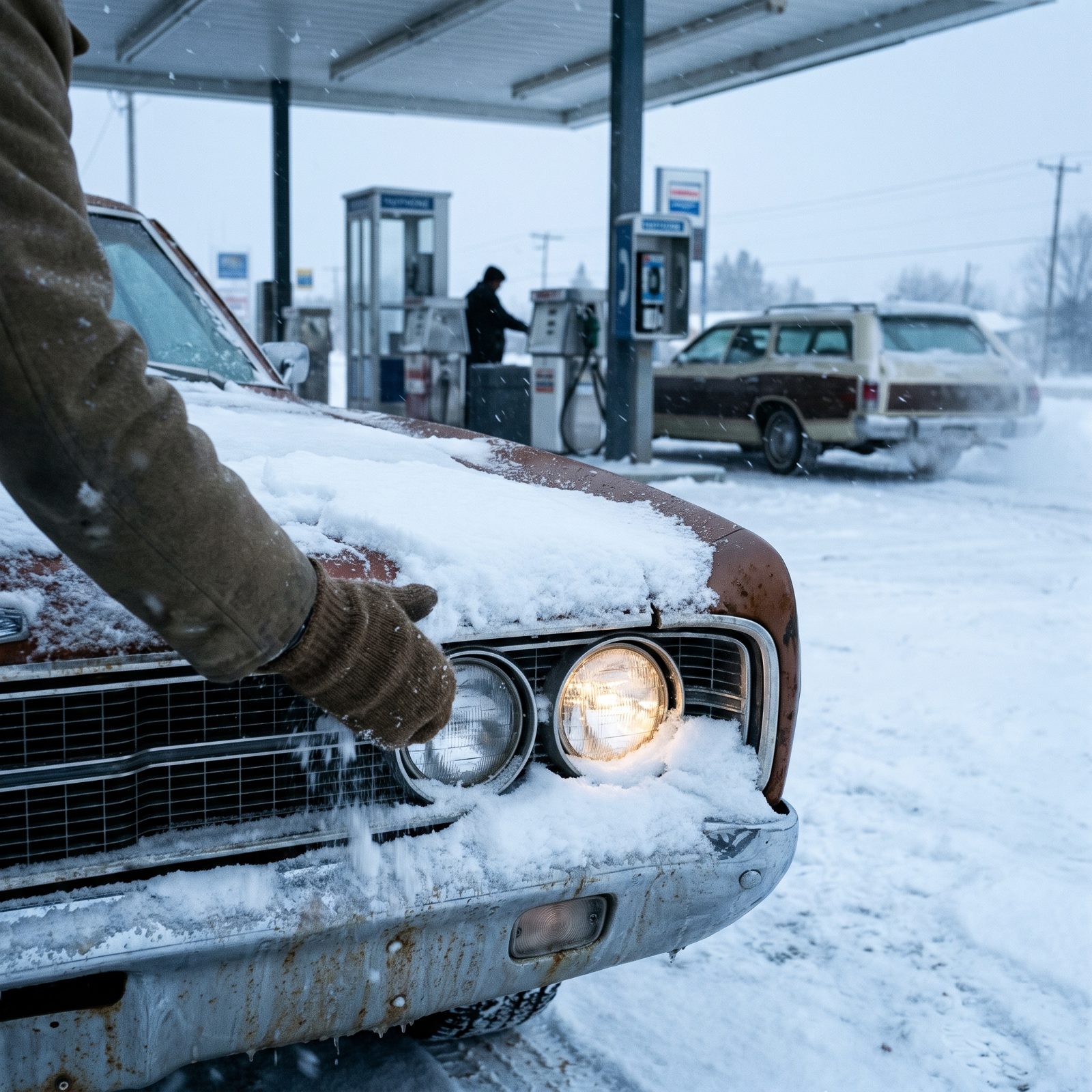 Wiping the Snow Off Your Own Headlights at Every Single Stop