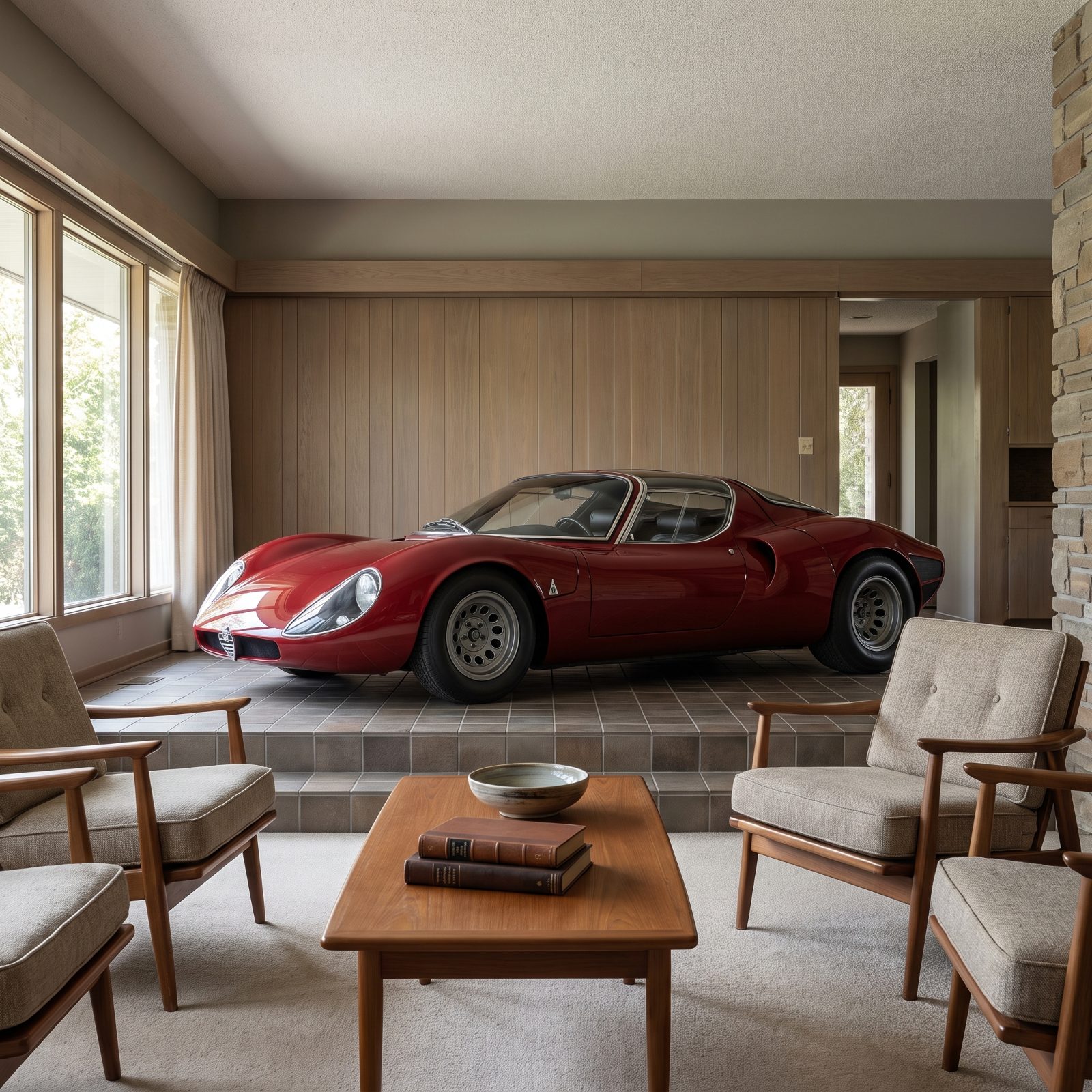 Alfa Romeo 33 Stradale, Teardrop Forms Wrapped Around the Wheels