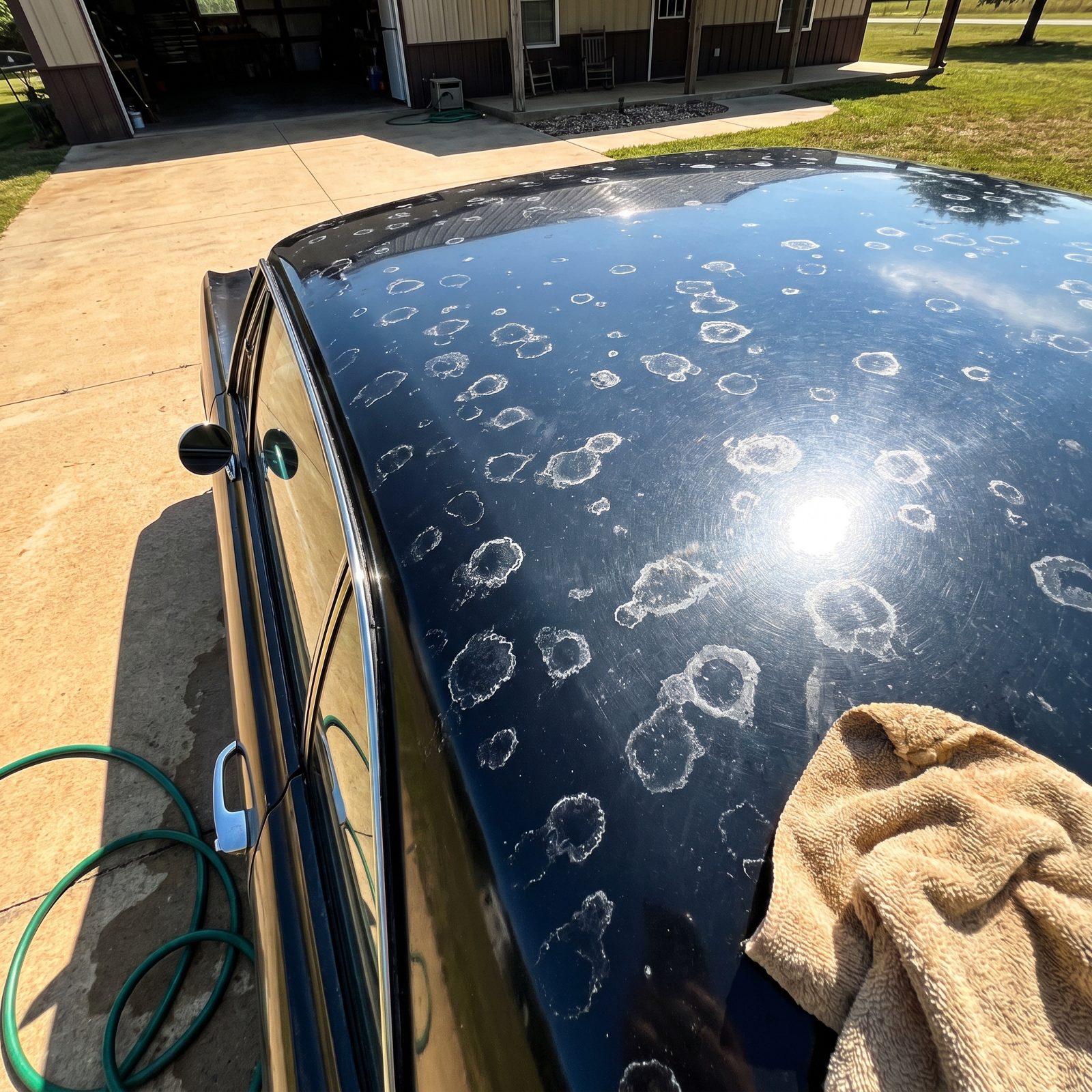 Allowing Hard Water to Evaporate on the Paint