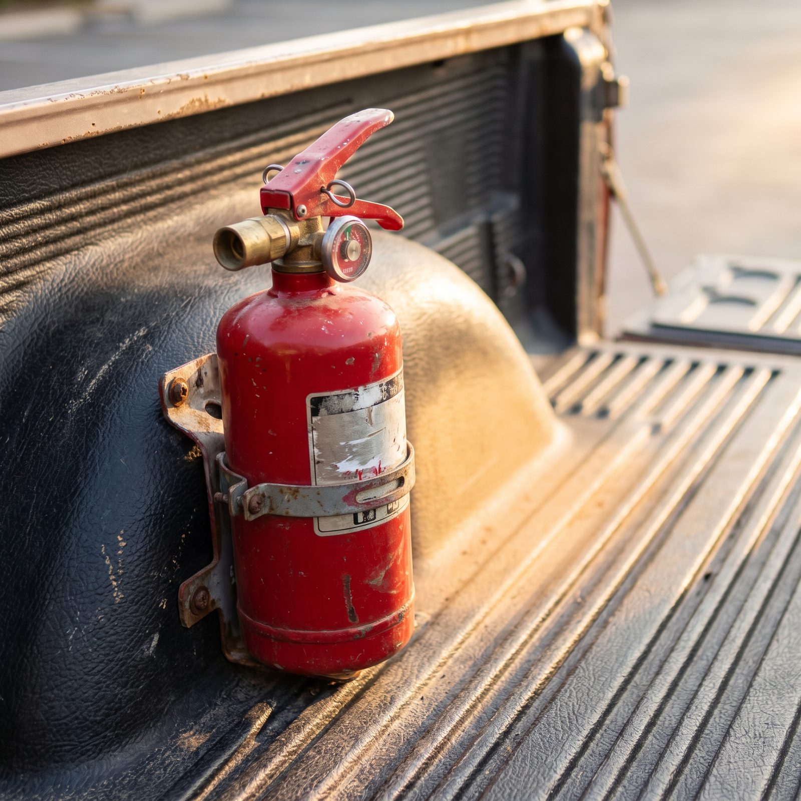 An Automotive-Rated Fire Extinguisher Strapped Where You Can Reach It
