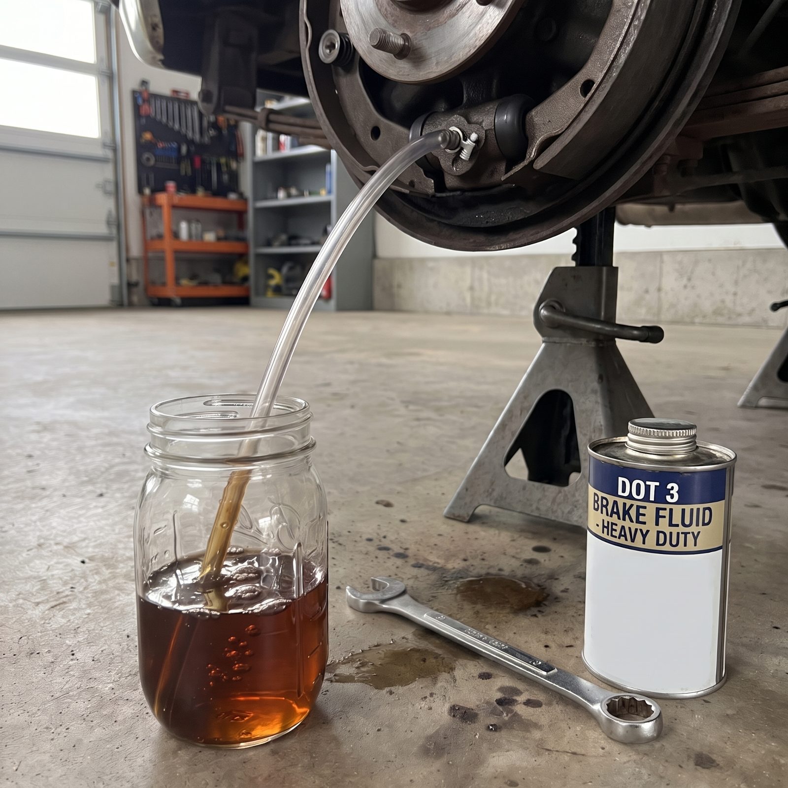 Bleeding the Brakes Alone With a Mason Jar and a Piece of Hose