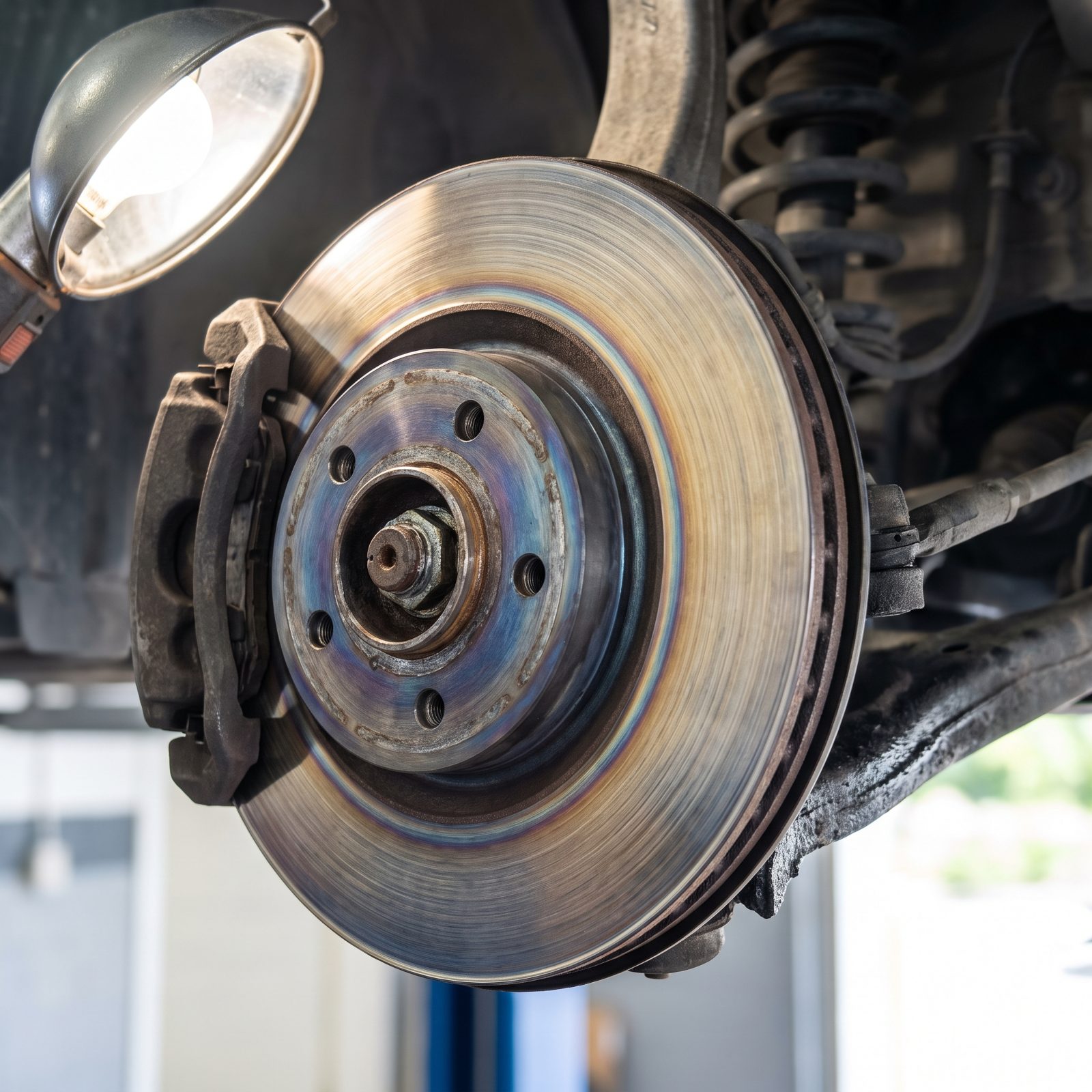 Blue or Rainbow Rotor Discoloration Reveals Excessive Brake Heat