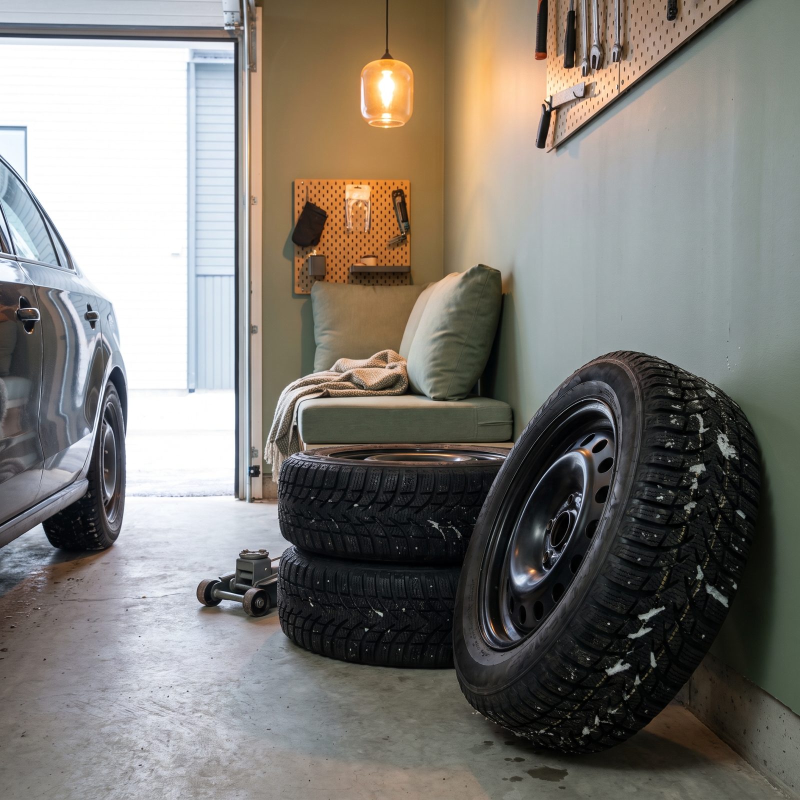 Bolting Snow Tires Onto Only the Drive Wheels