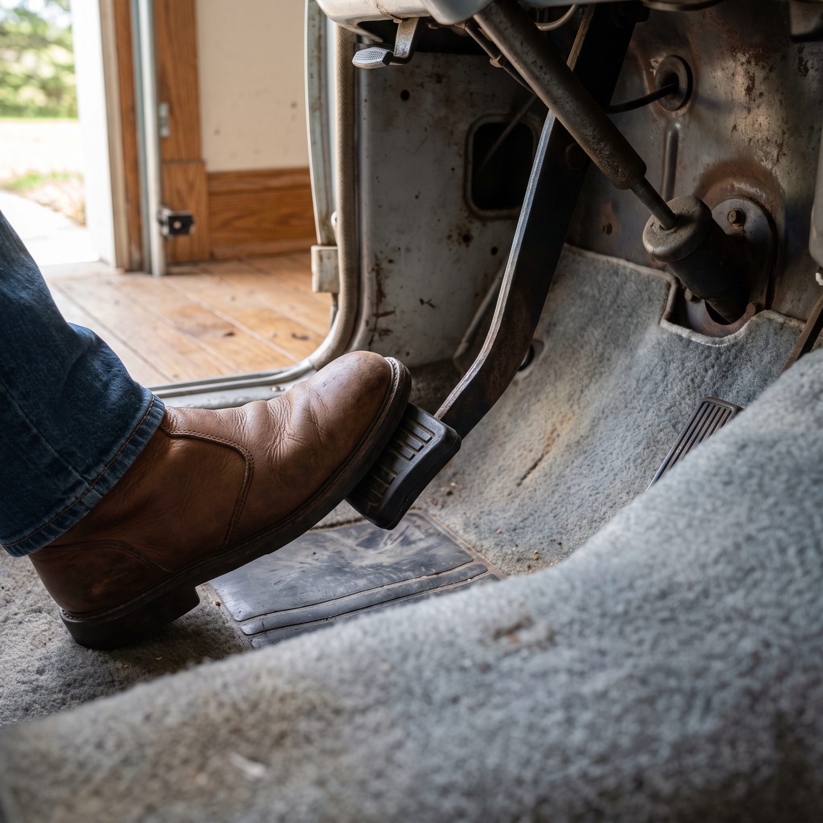 A Brake Pedal That Feels Mushy or Slowly Sinks Toward the Floor