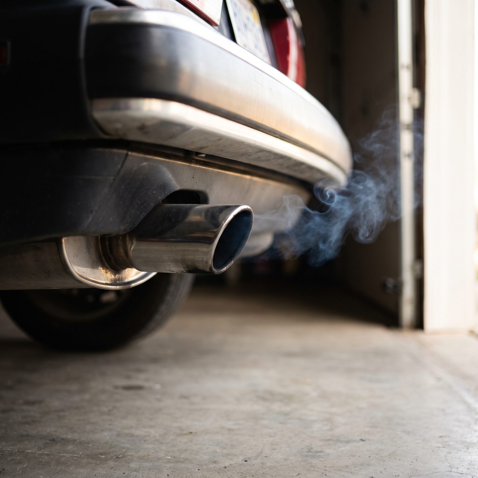 A Brief Blue Exhaust Puff Suggests Oil Entering the Combustion Chamber