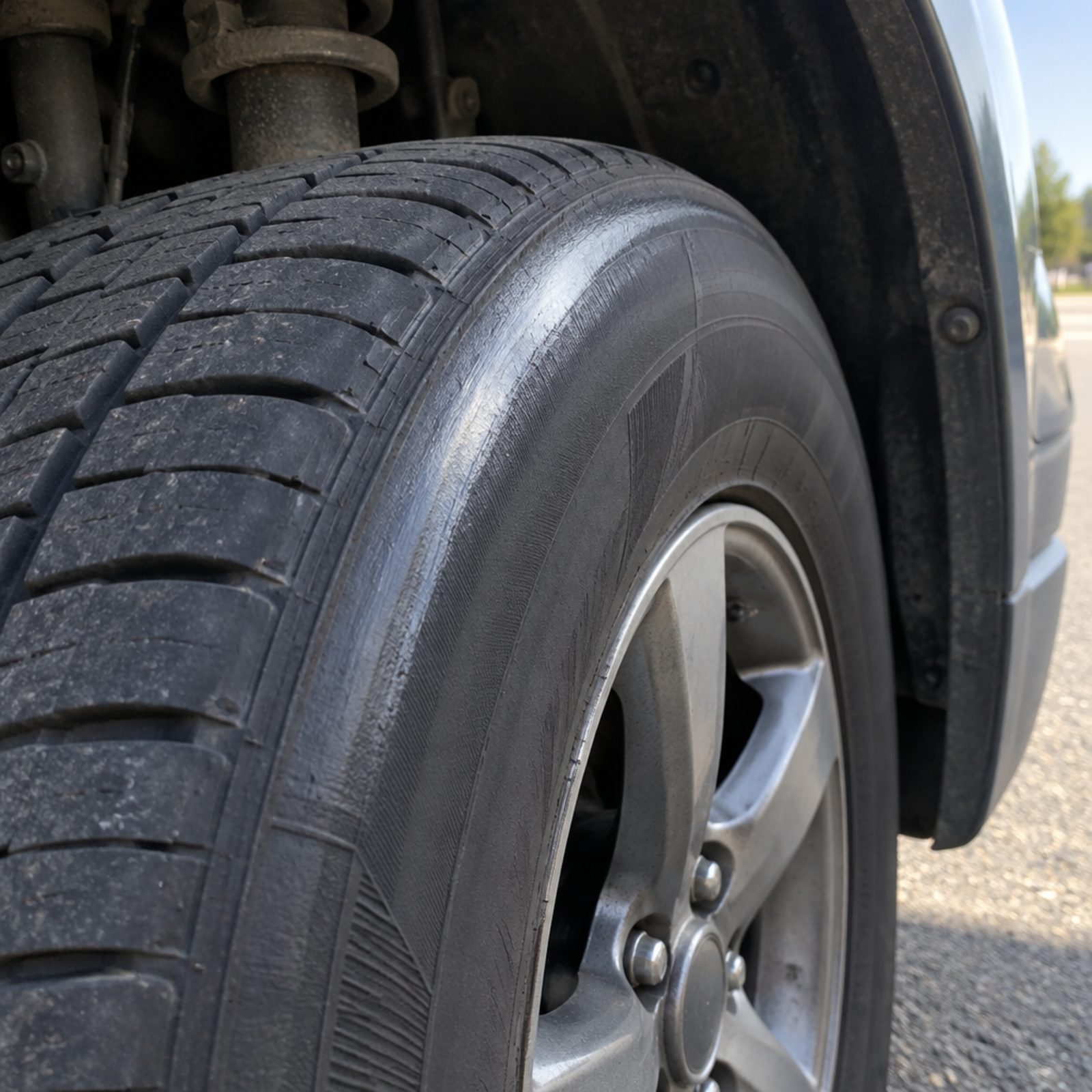 A Buffed Shine on the Sidewall Says the Tire Has Been Rubbing