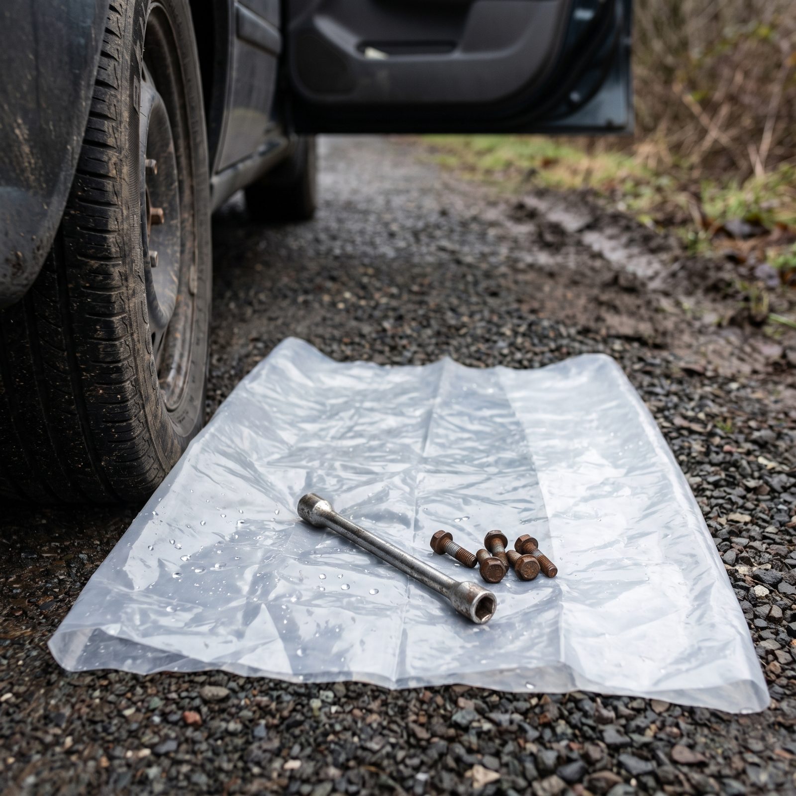 A Cheap Shower-Curtain Liner as a Waterproof Repair Groundsheet