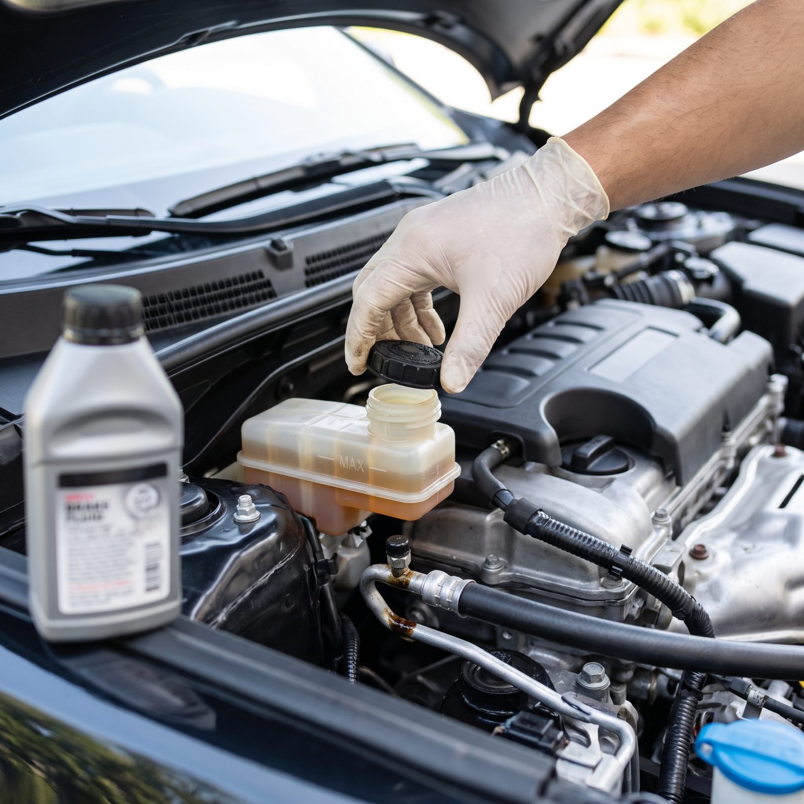 Check Brake Fluid and Search the Hydraulic System for Leaks