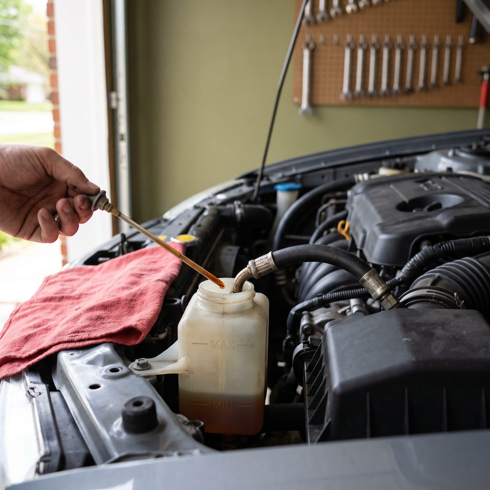 Check the Power-Steering Fluid and Hydraulic Lines