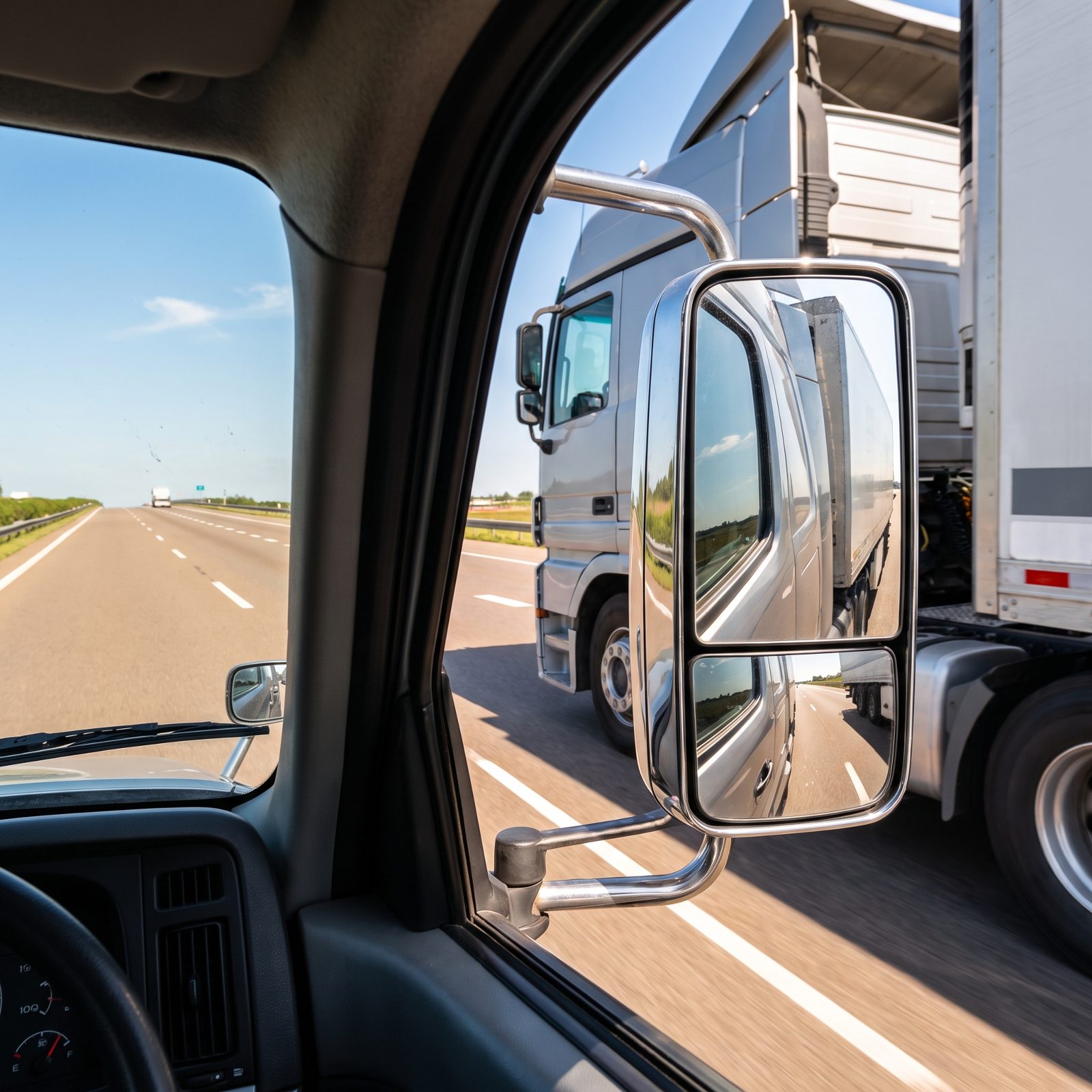 Check Truck Mirrors Before Passing Beside the Cab