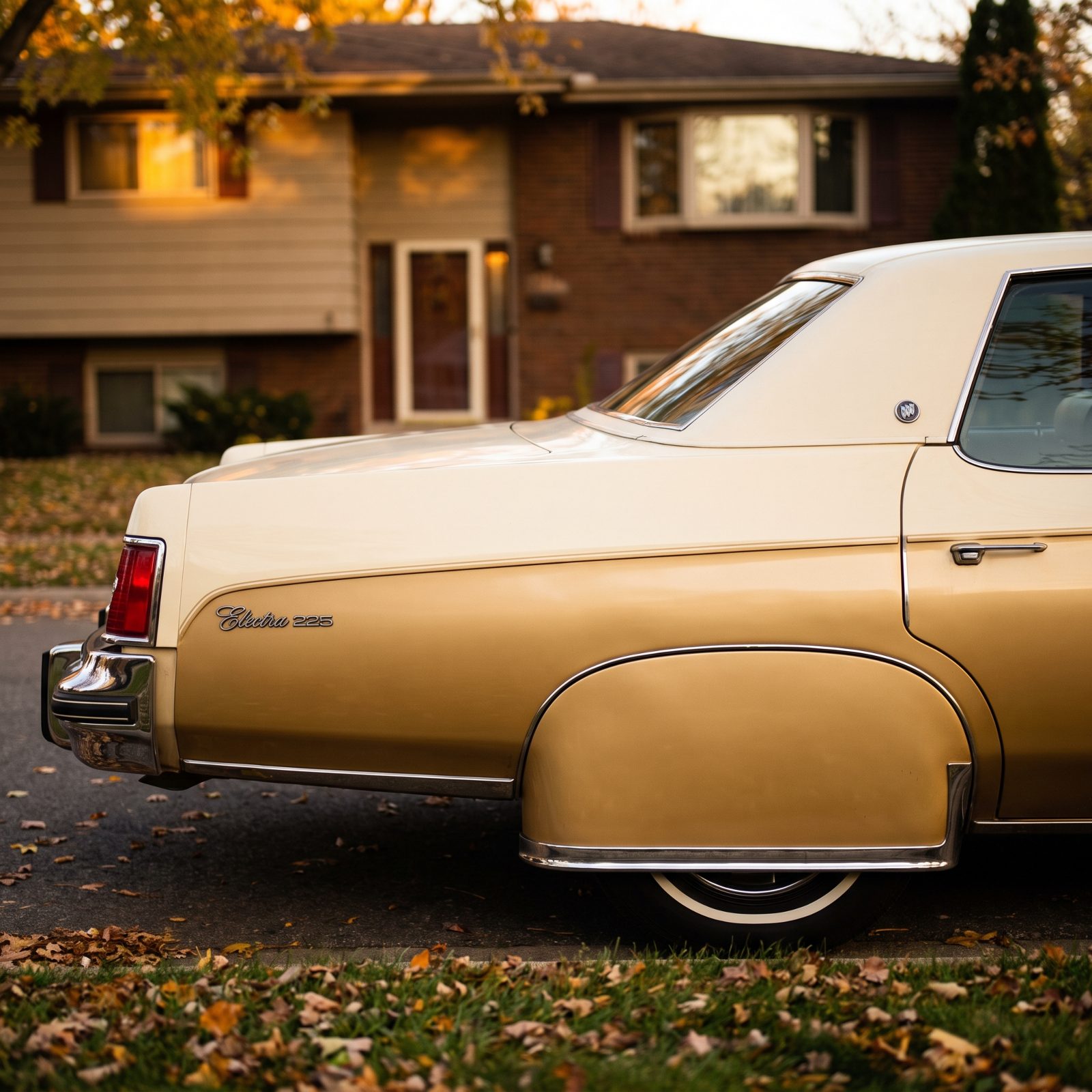 Chrome Fender Skirts Hiding the Rear Wheels