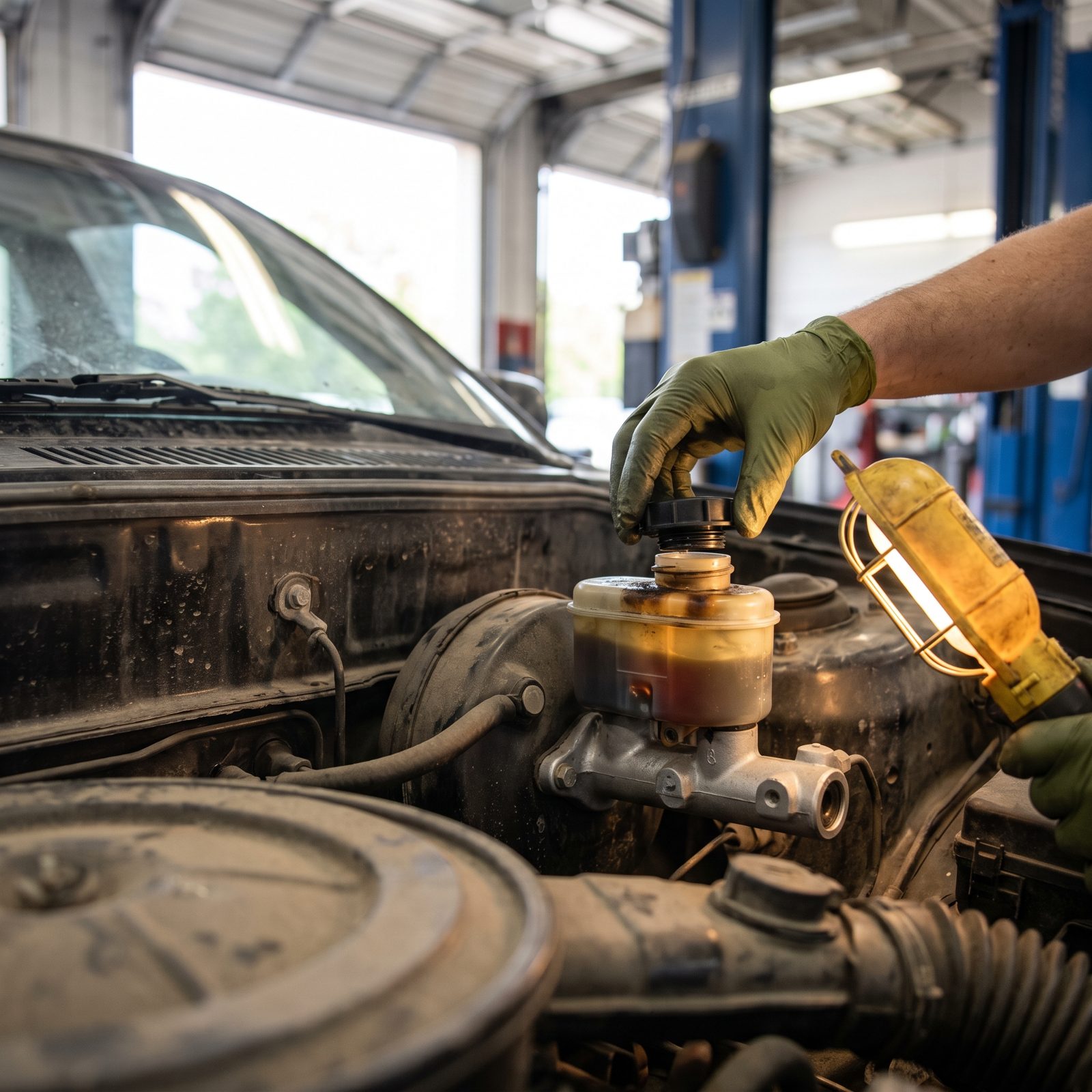 Cloudy or Contaminated Brake Fluid