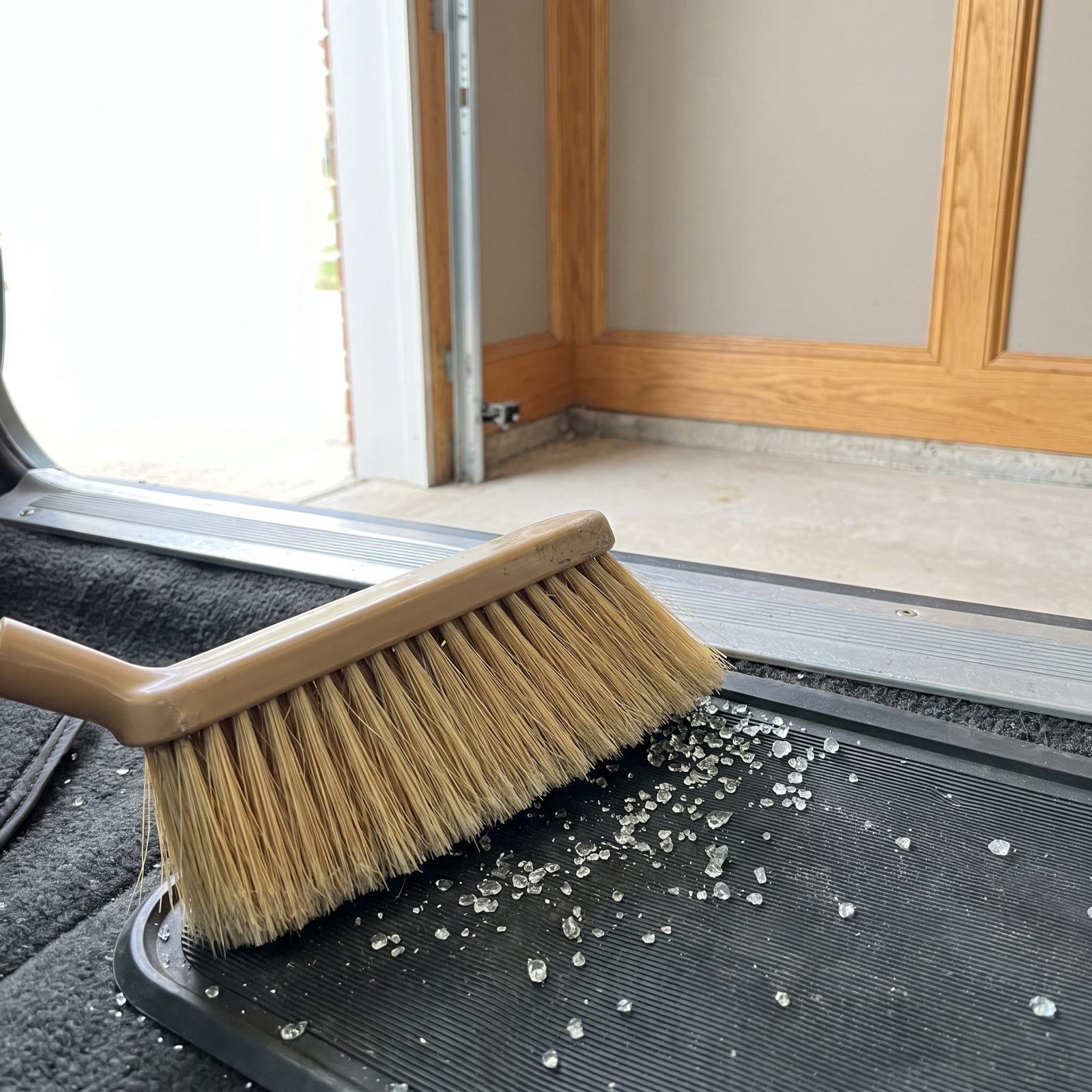 A Compact Hand Broom for Broken Glass and Packed Snow