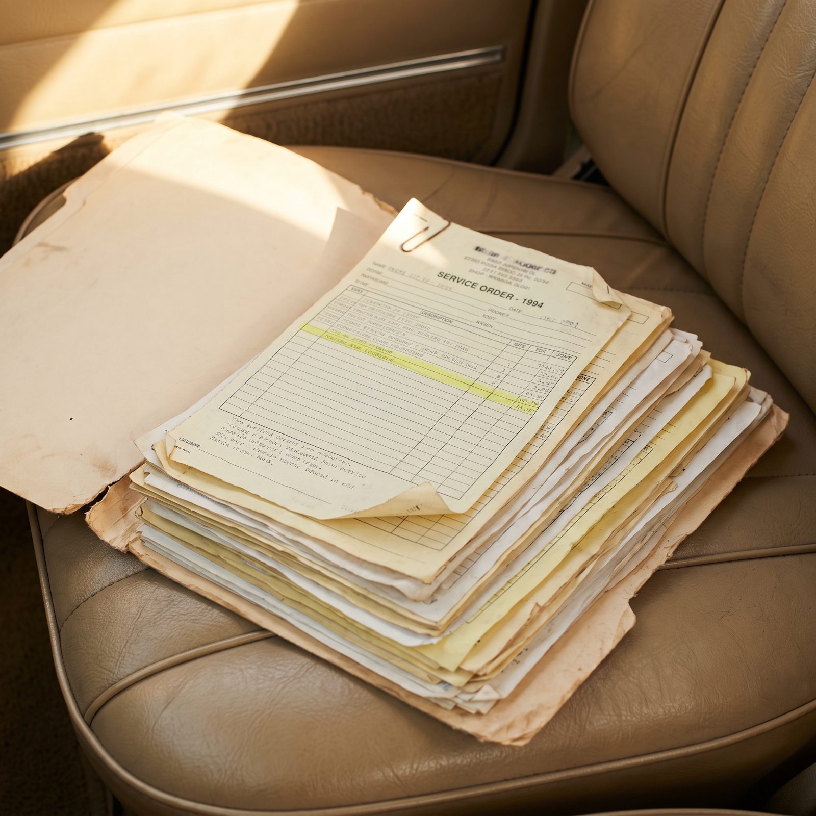 A Complete Folder of Receipts From the Same Repair Shop