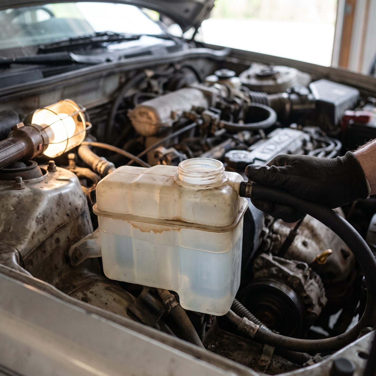 A Coolant Reservoir Filled With Plain Water