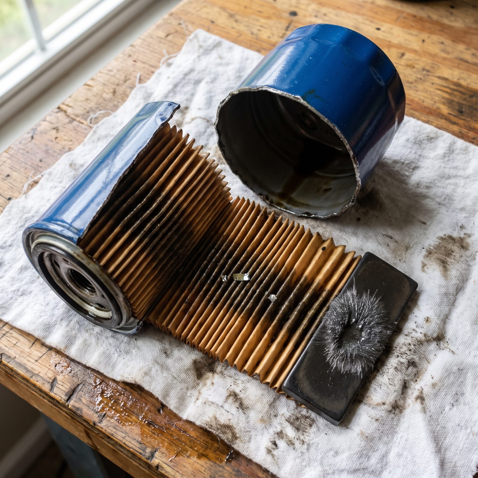 Cut Open Used Oil Filters to Find Metal Before Major Damage